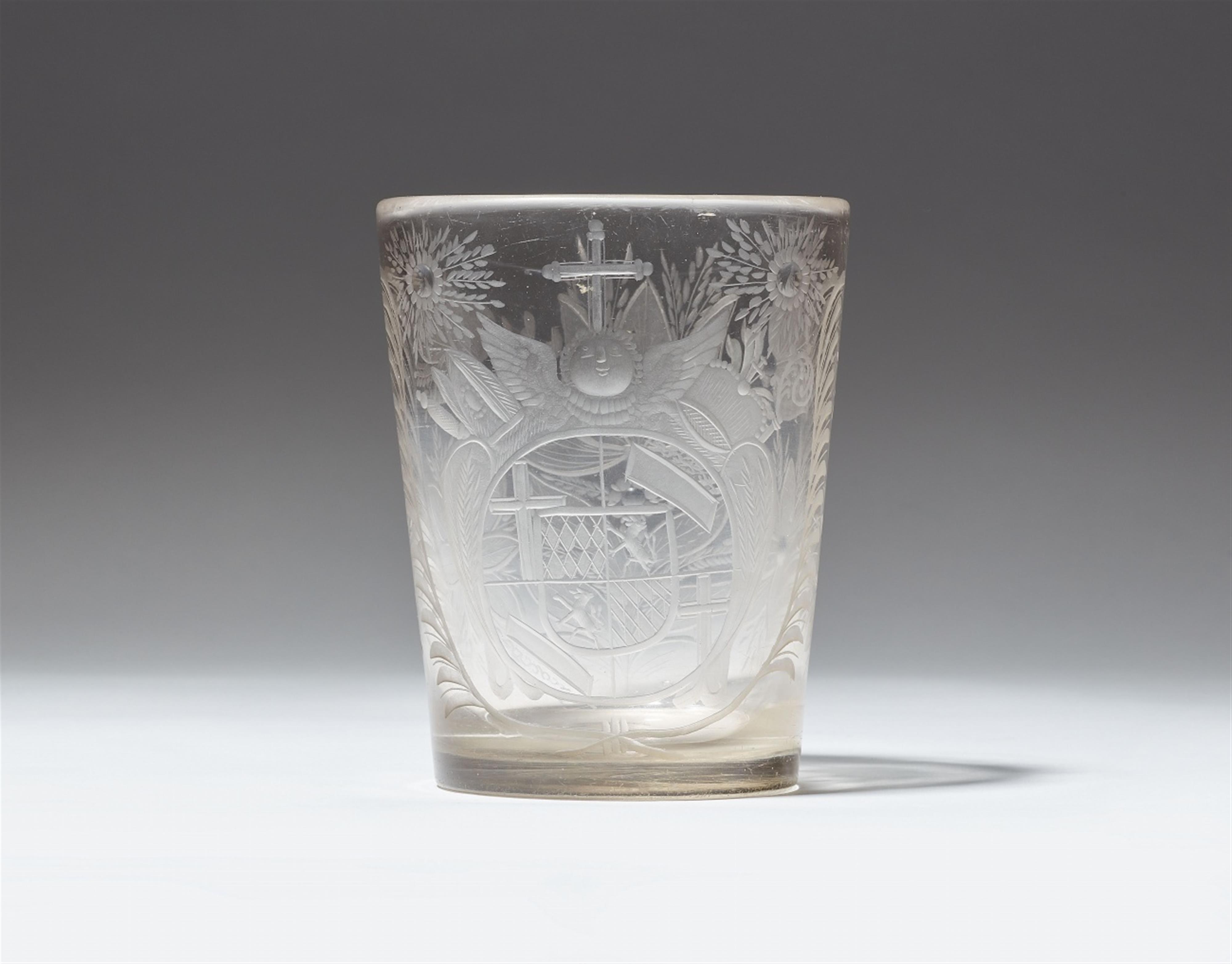 An important Bohemian glass beaker with the Electoral Palatinate coat of arms - image-1