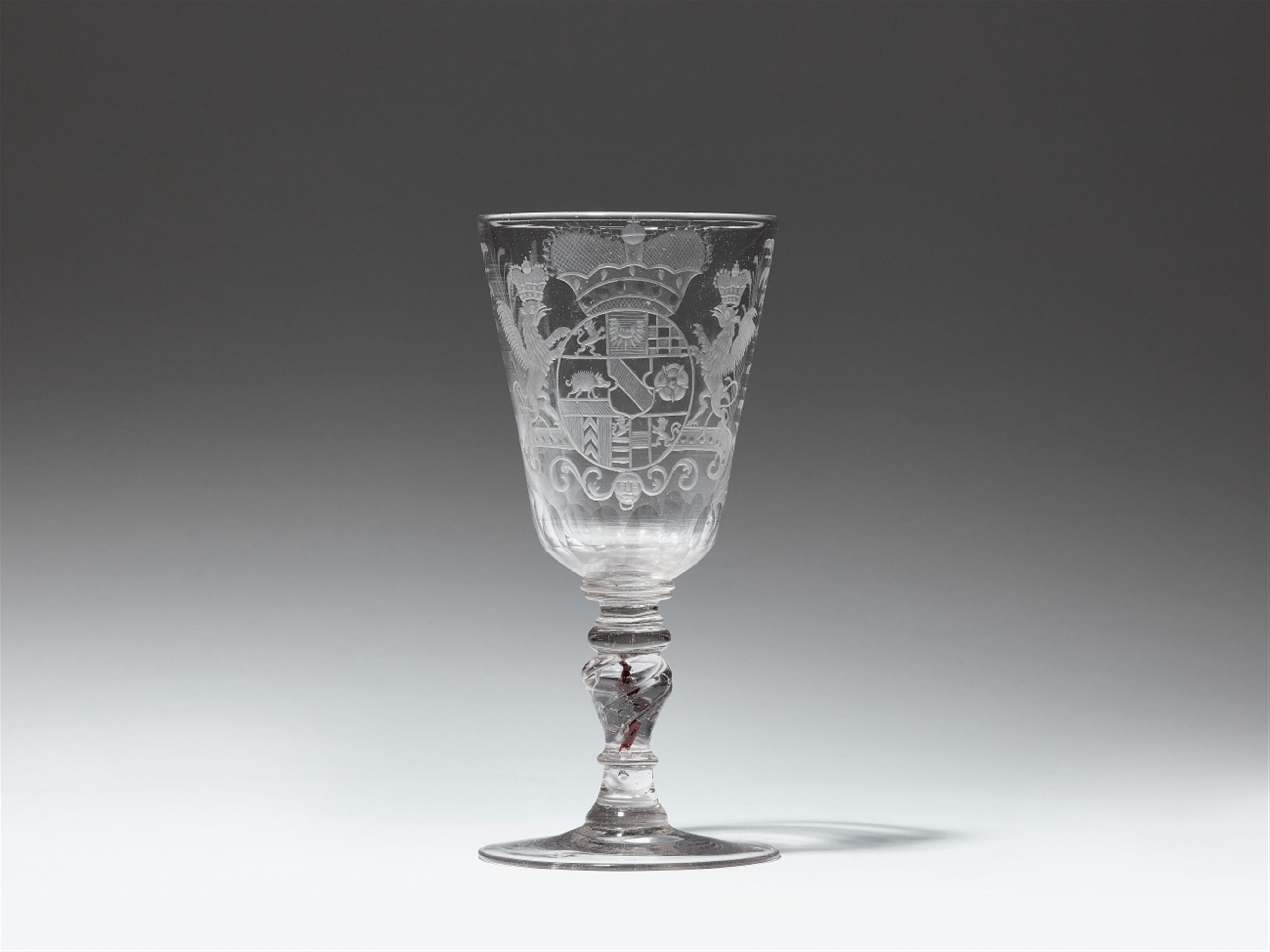 A Lower Silesian glass goblet with the armorials of the Margraves of Baden-Durlach - image-1