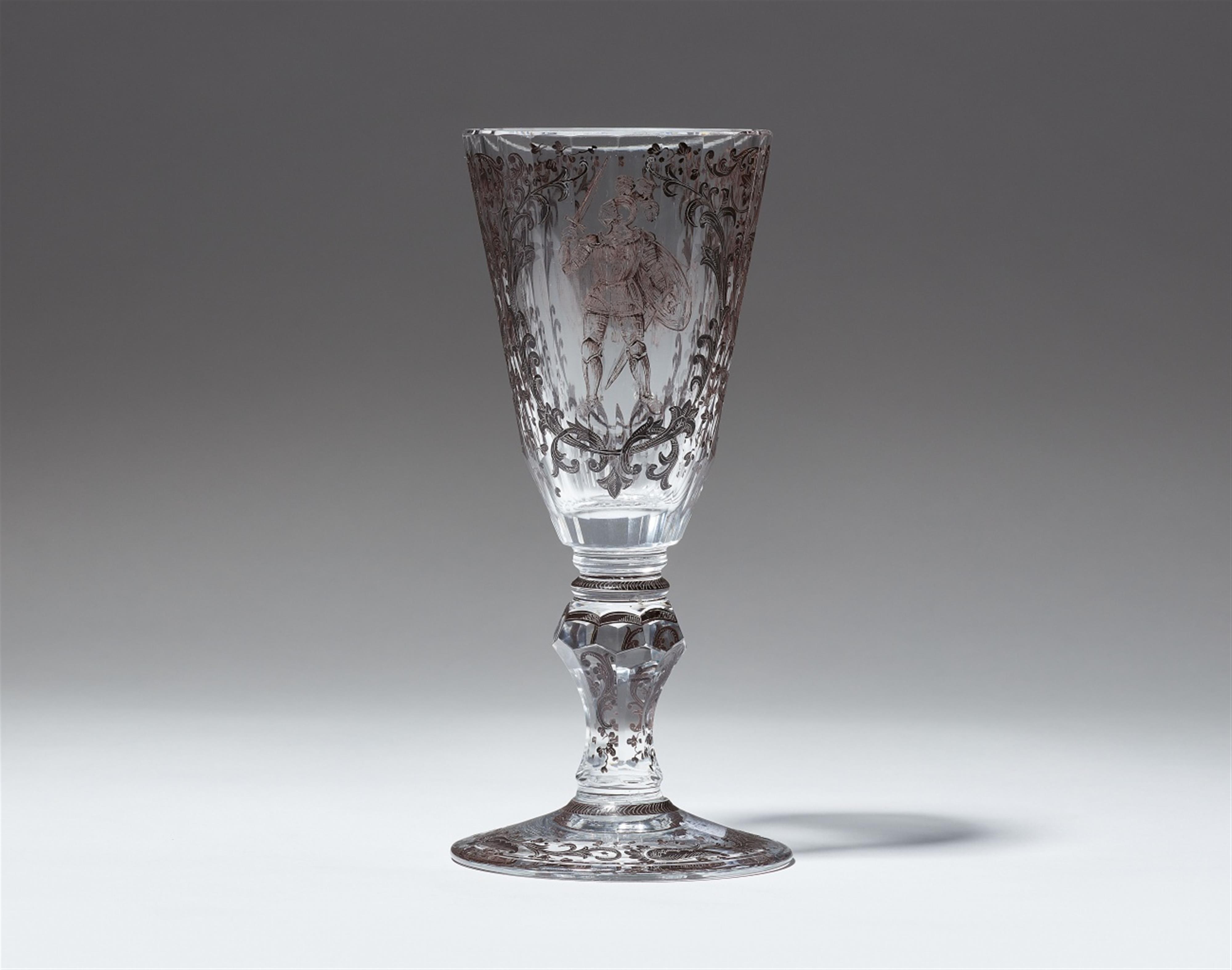 A Historicist glass chalice with painted decor - image-1