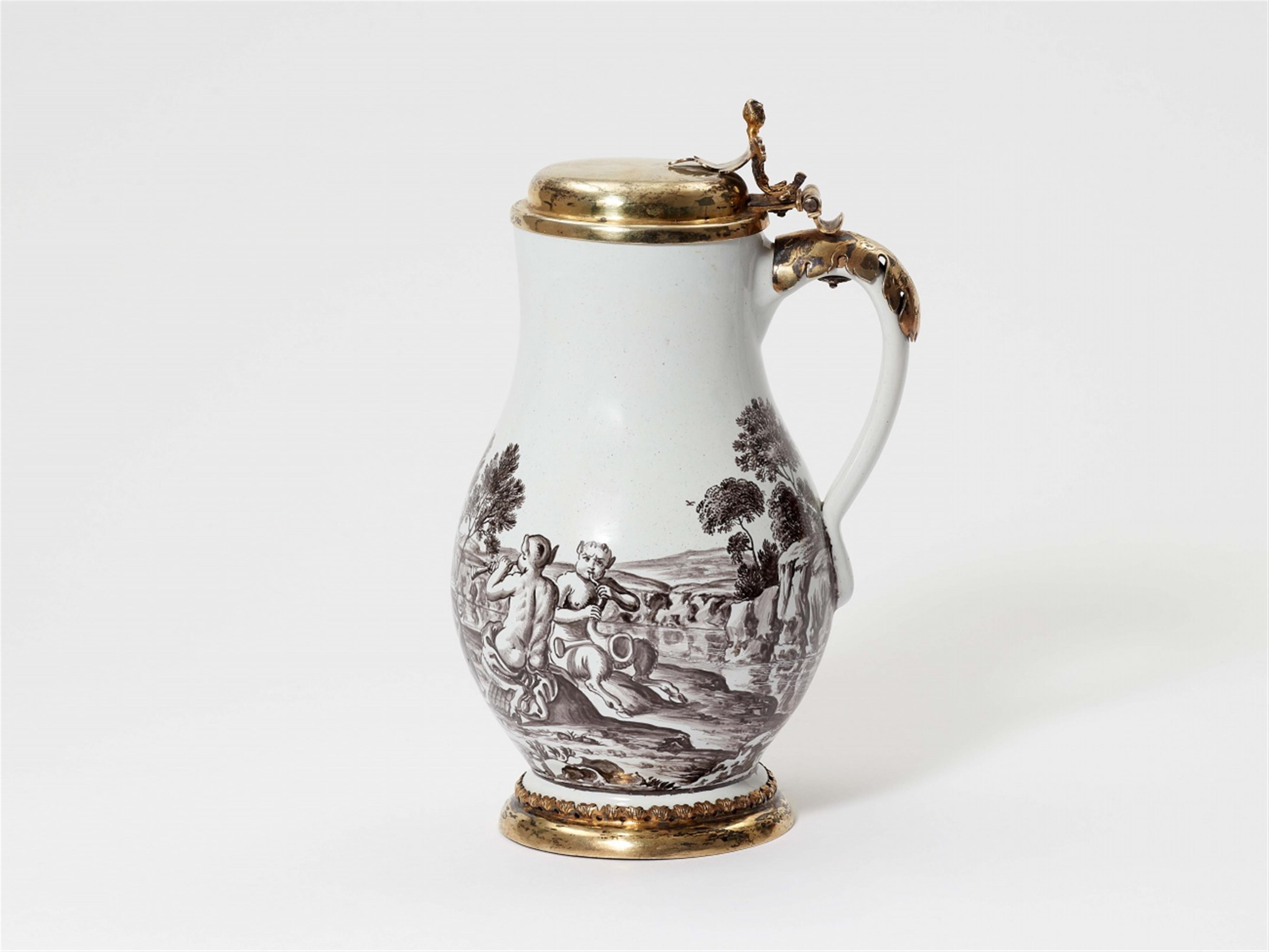 A highly important faience pitcher decorated by Wolfgang Rössler - image-2