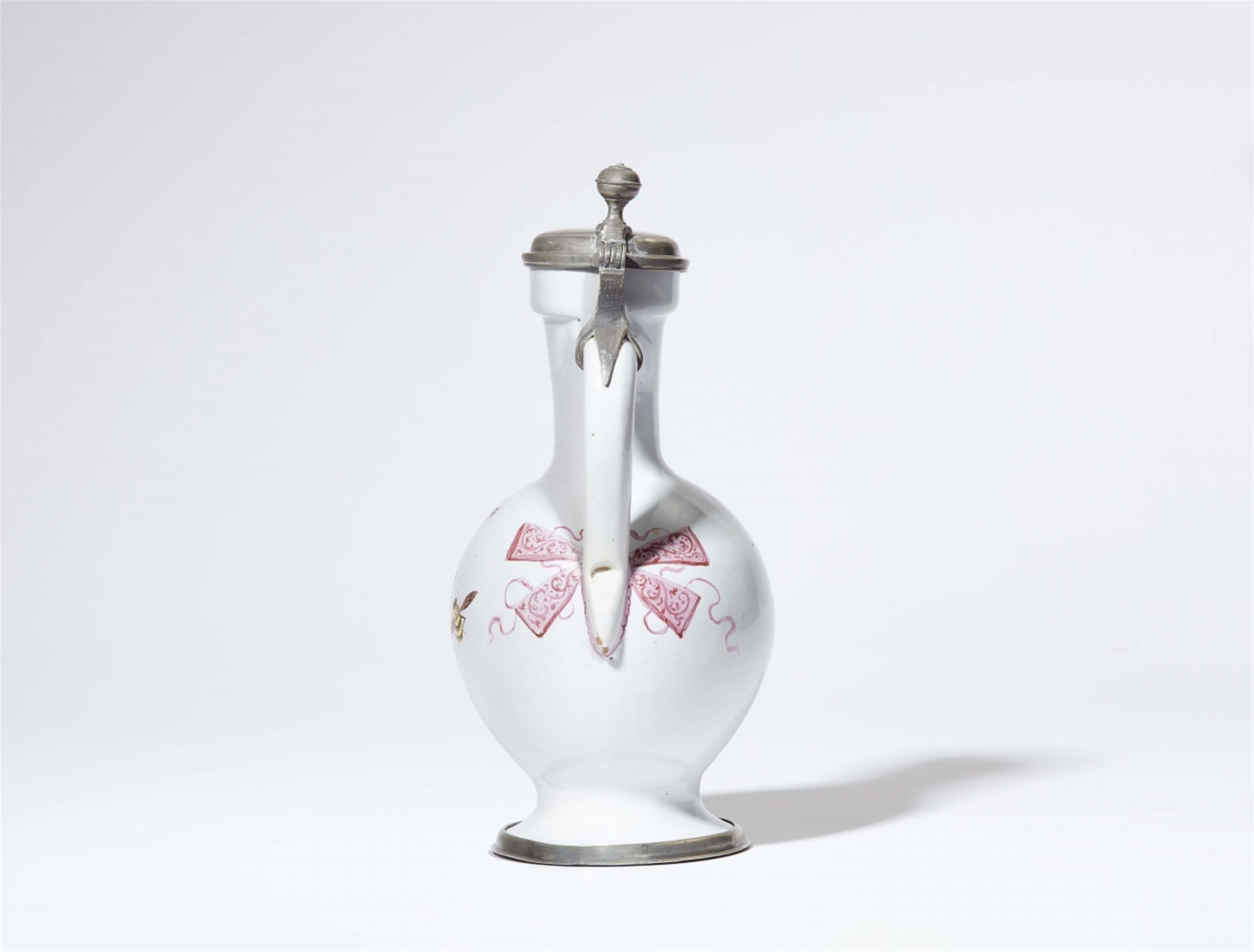 A Hanau faience pitcher decorated by Bartholomeus Seuter - image-3