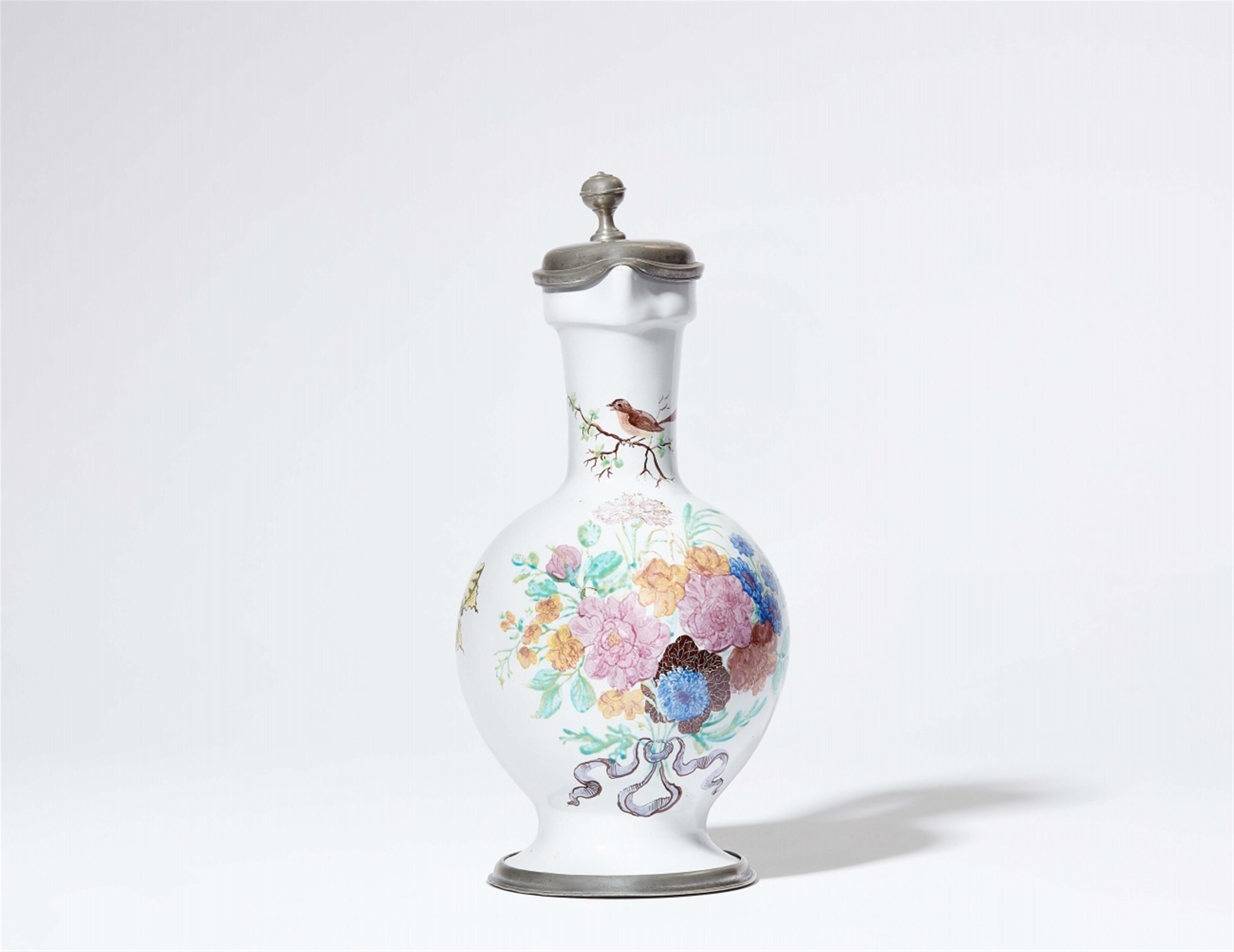 A Hanau faience pitcher decorated by Bartholomeus Seuter - image-1