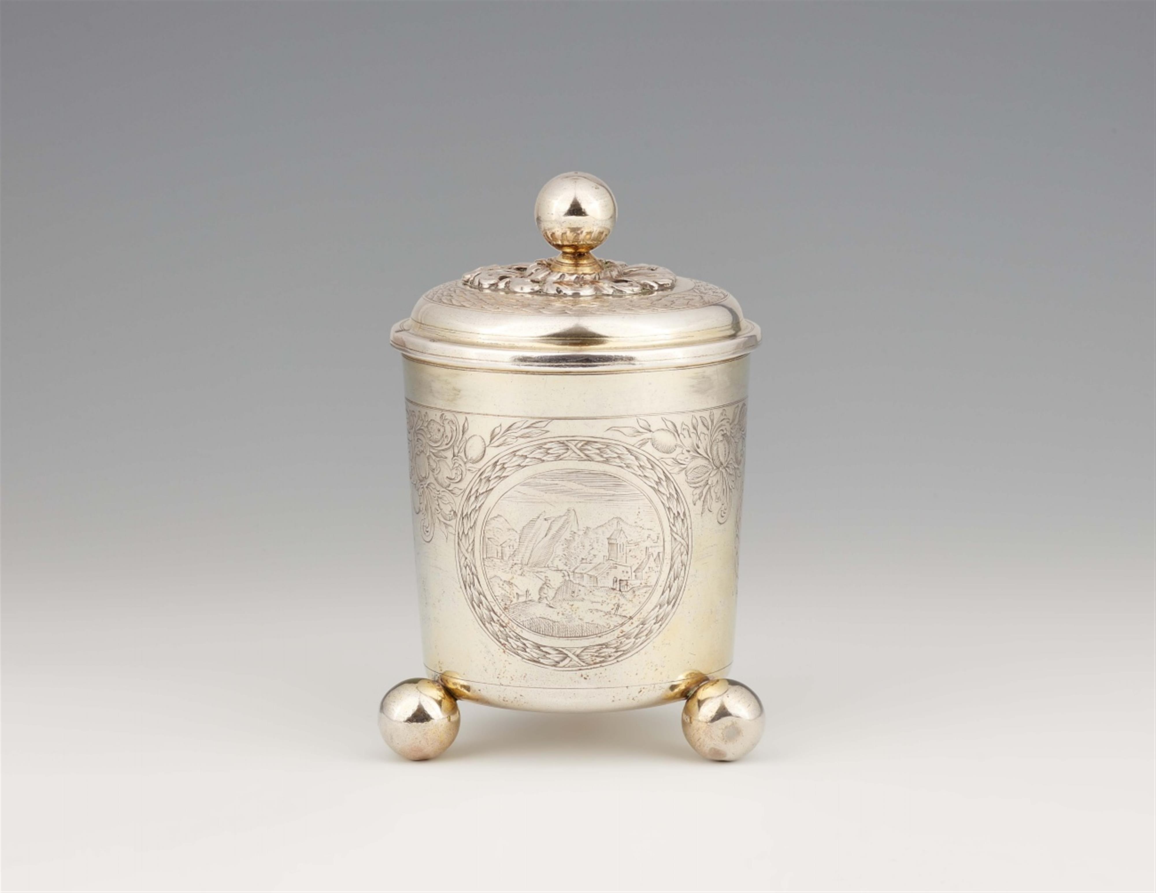 An Augsburg silver beaker and cover - image-1