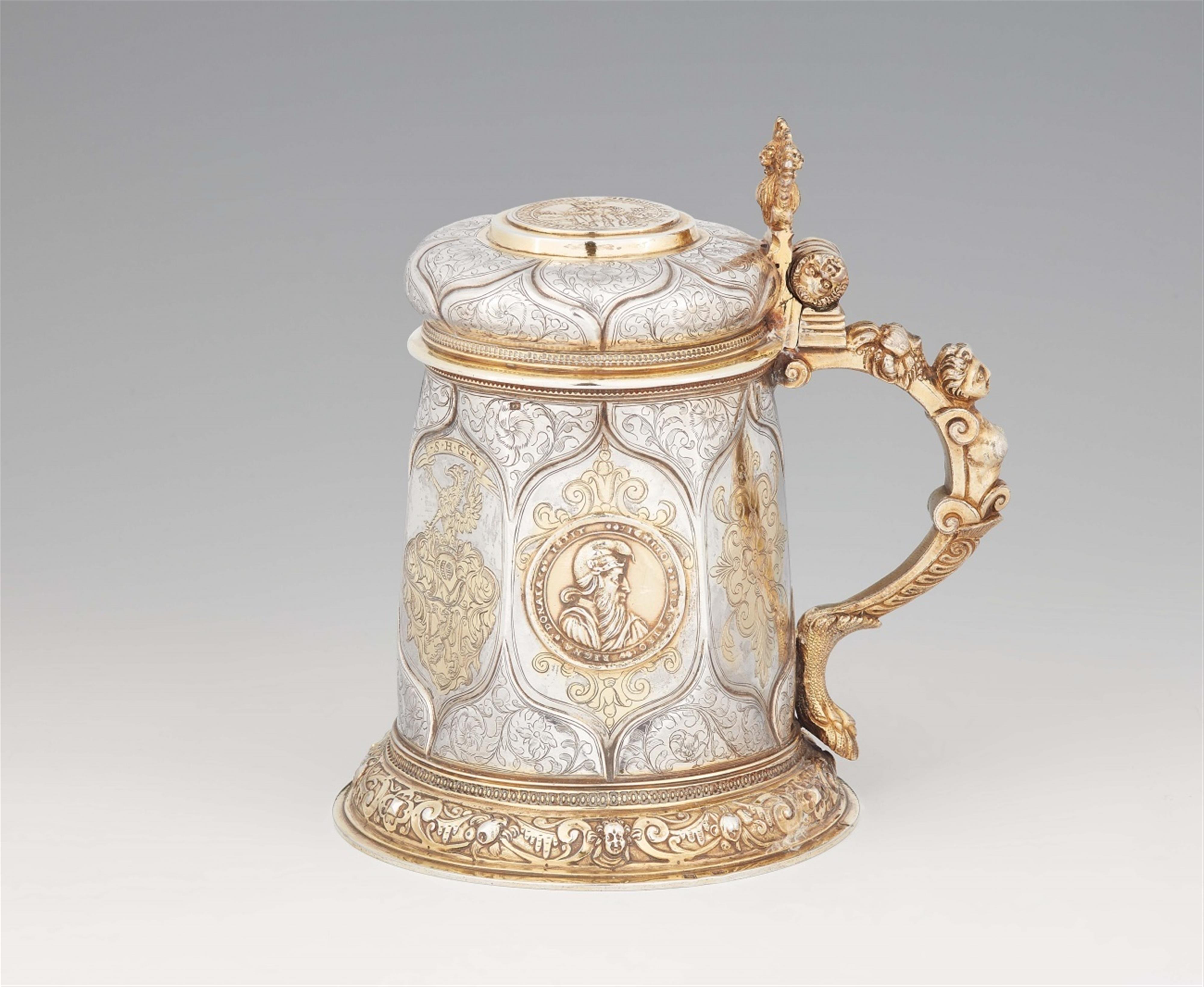 An important Renaissance parcel gilt silver tankard - image-1