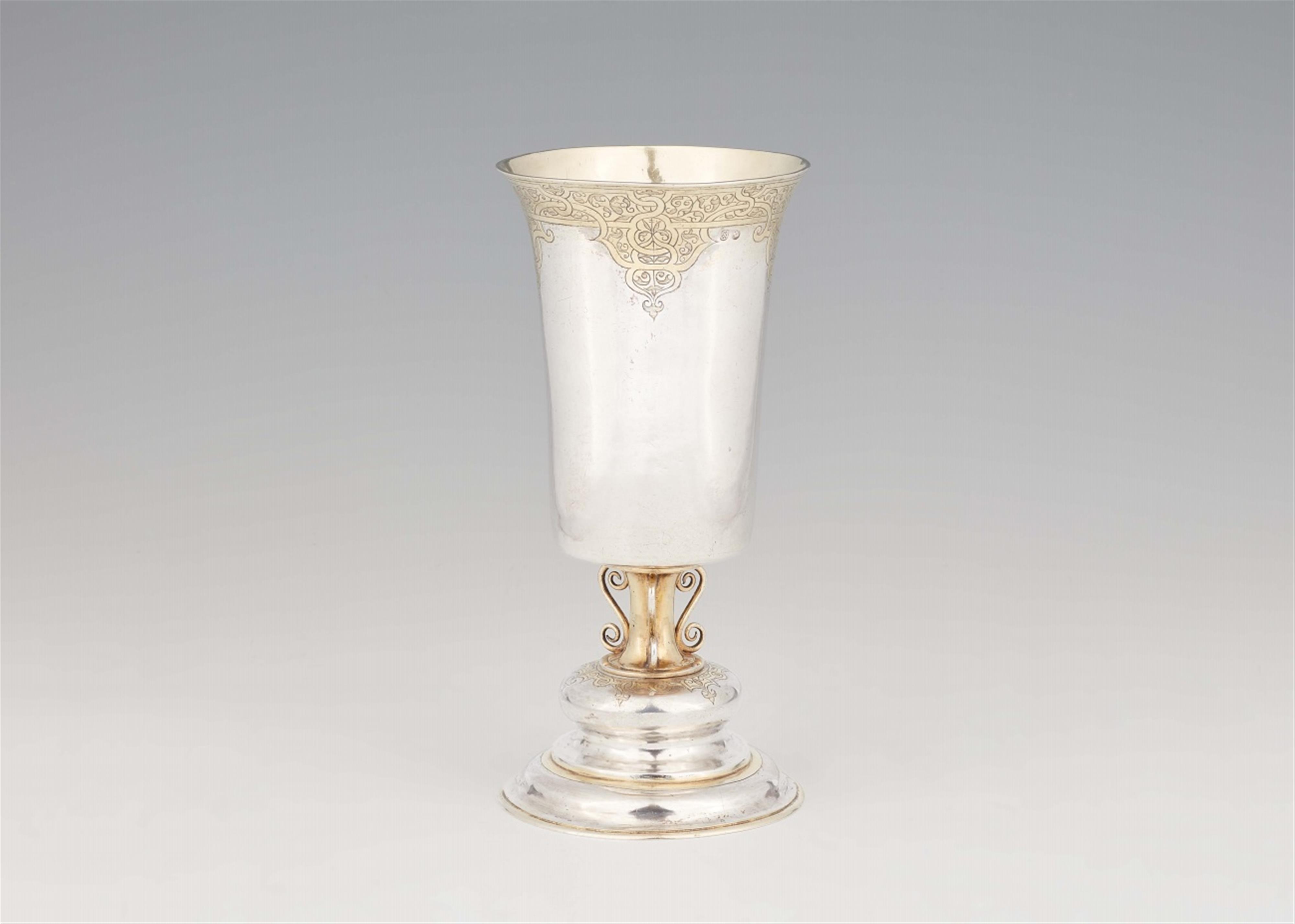 A rare Renaissance parcel gilt silver beaker. - image-1