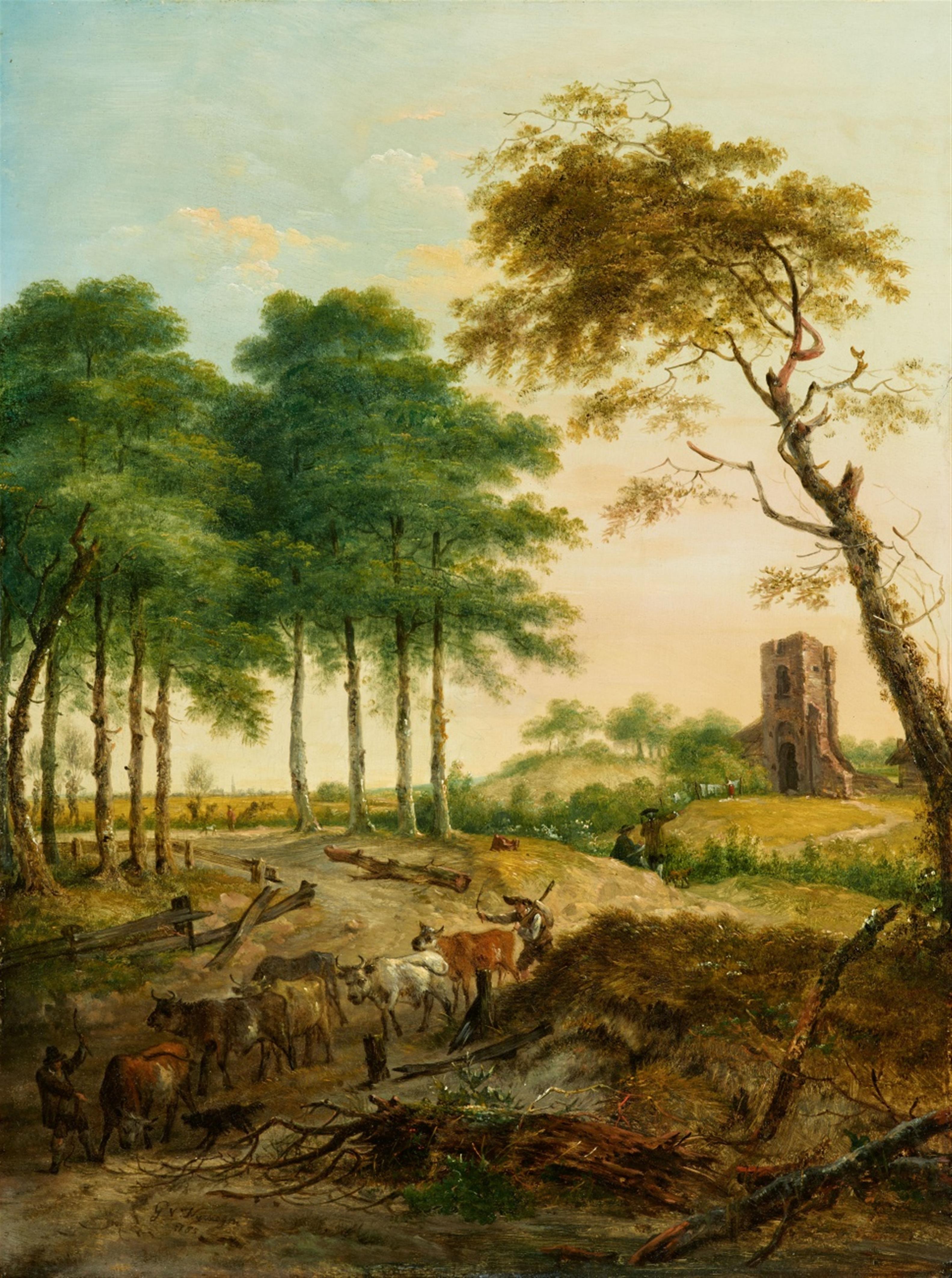 Gerard van Nymegen - Two Landscapes with Shepherds and Architecture - image-2