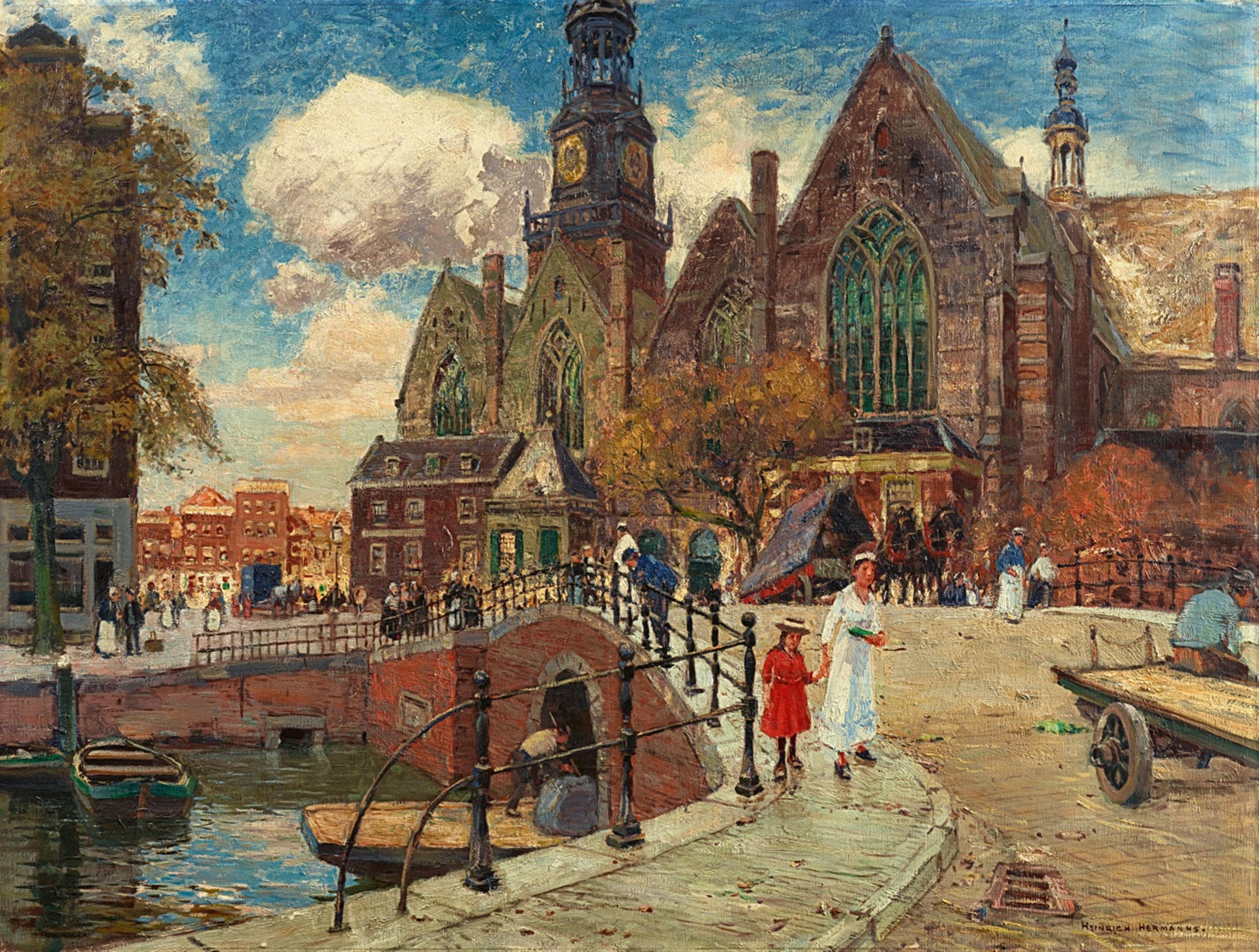 Heinrich Hermanns - View of the Oude Kerk in Amsterdam - image-1