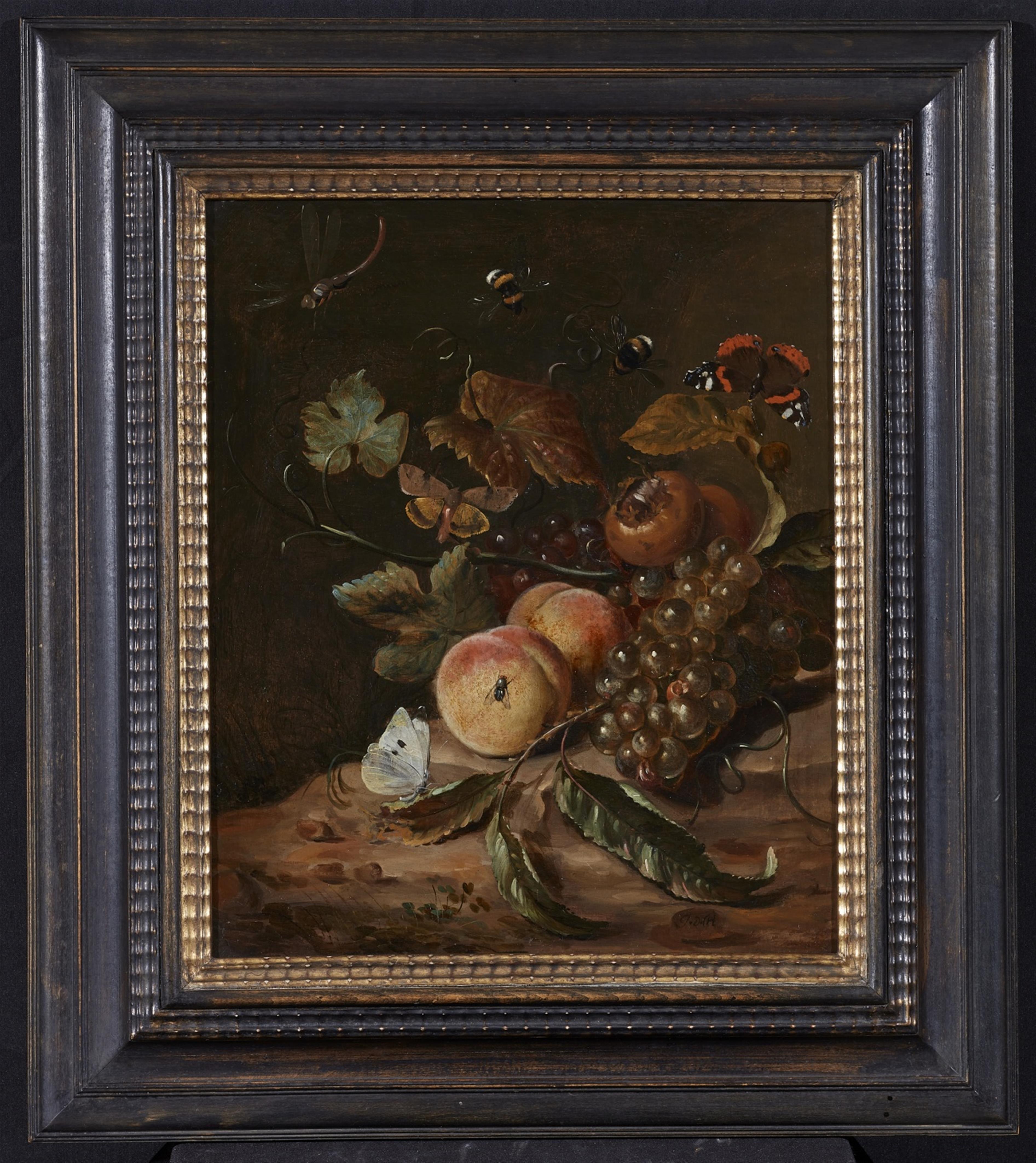 Netherlandish School 17th century - Still Life with Peaches, Grapes, and Insects - image-2