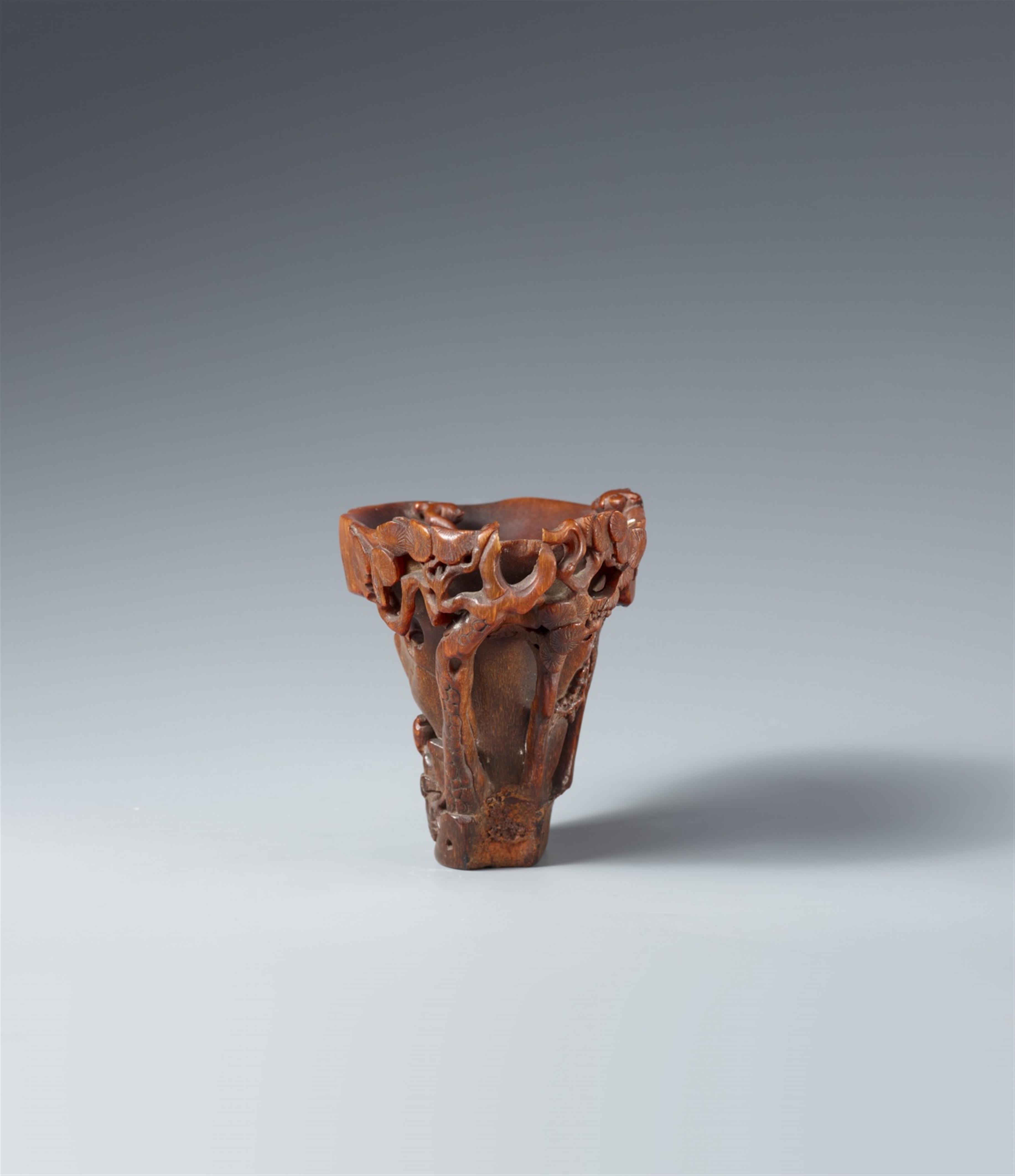 A rhinoceros horn libation cup. 17th/18th century - image-4