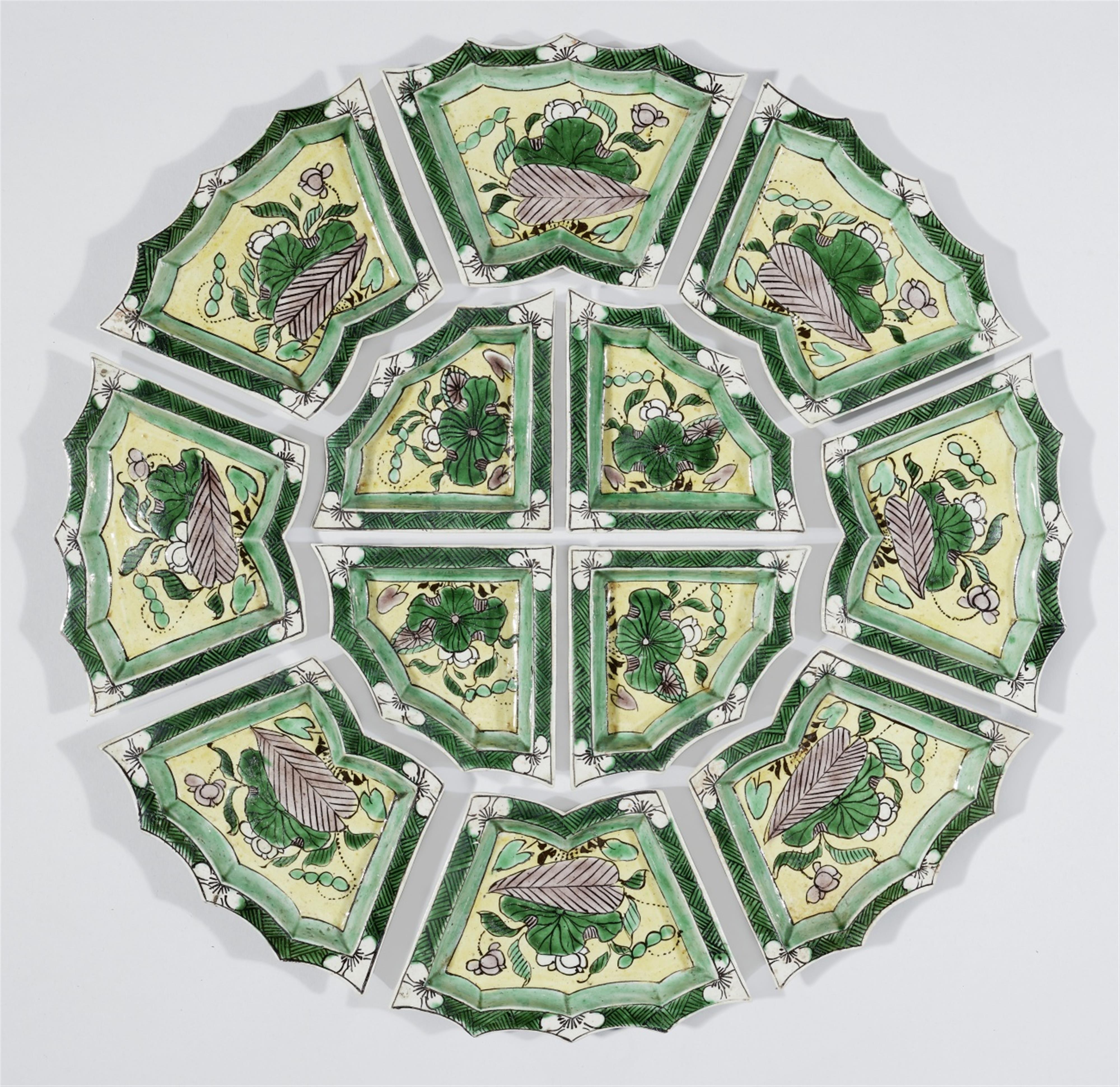 Famille verte-sweetmeat-Set. Email sur biscuit. Kangxi-Periode (1662-1722) - image-1