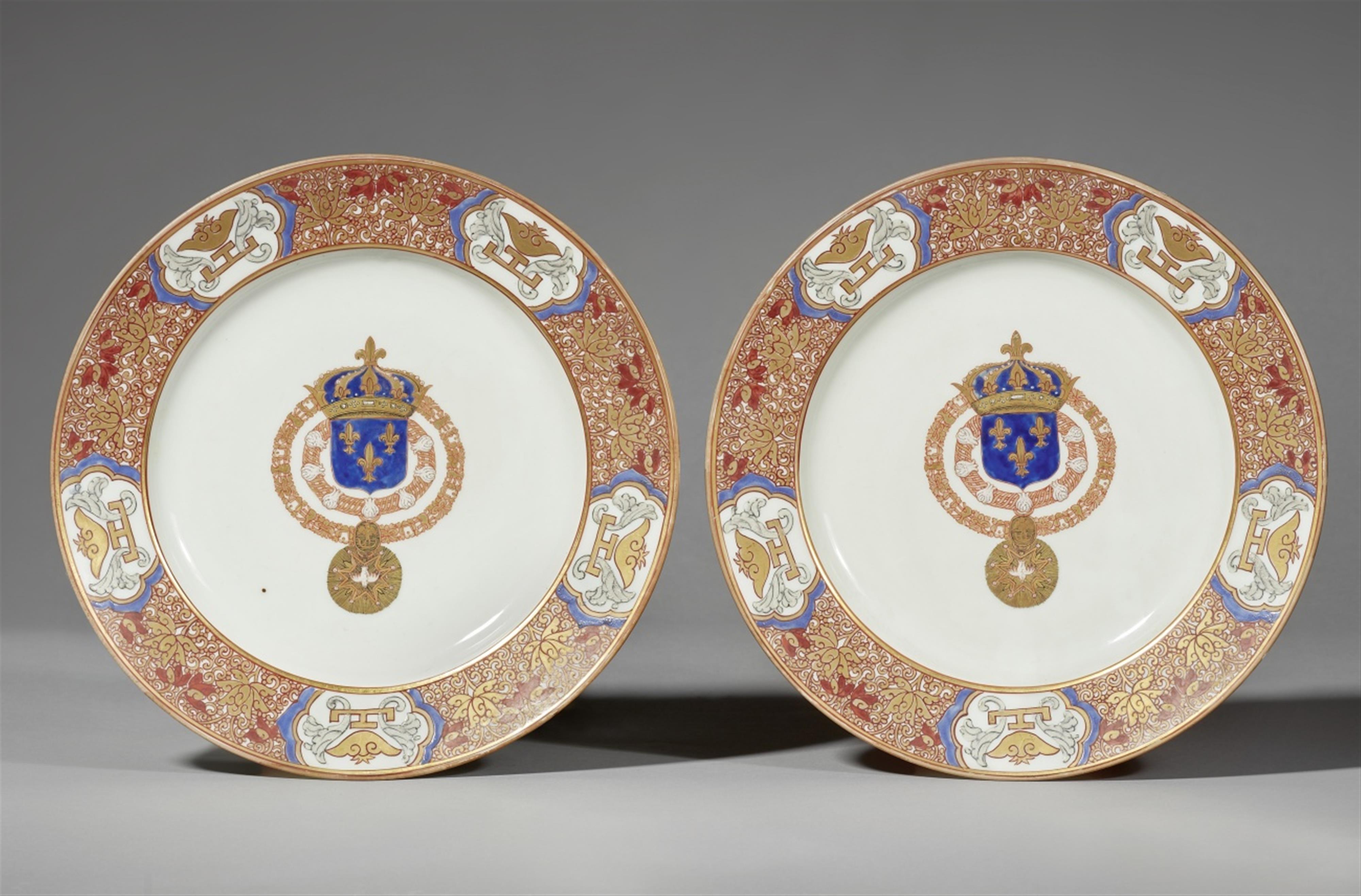 Two porcelain plates. Probably Samson. 19th century - image-1