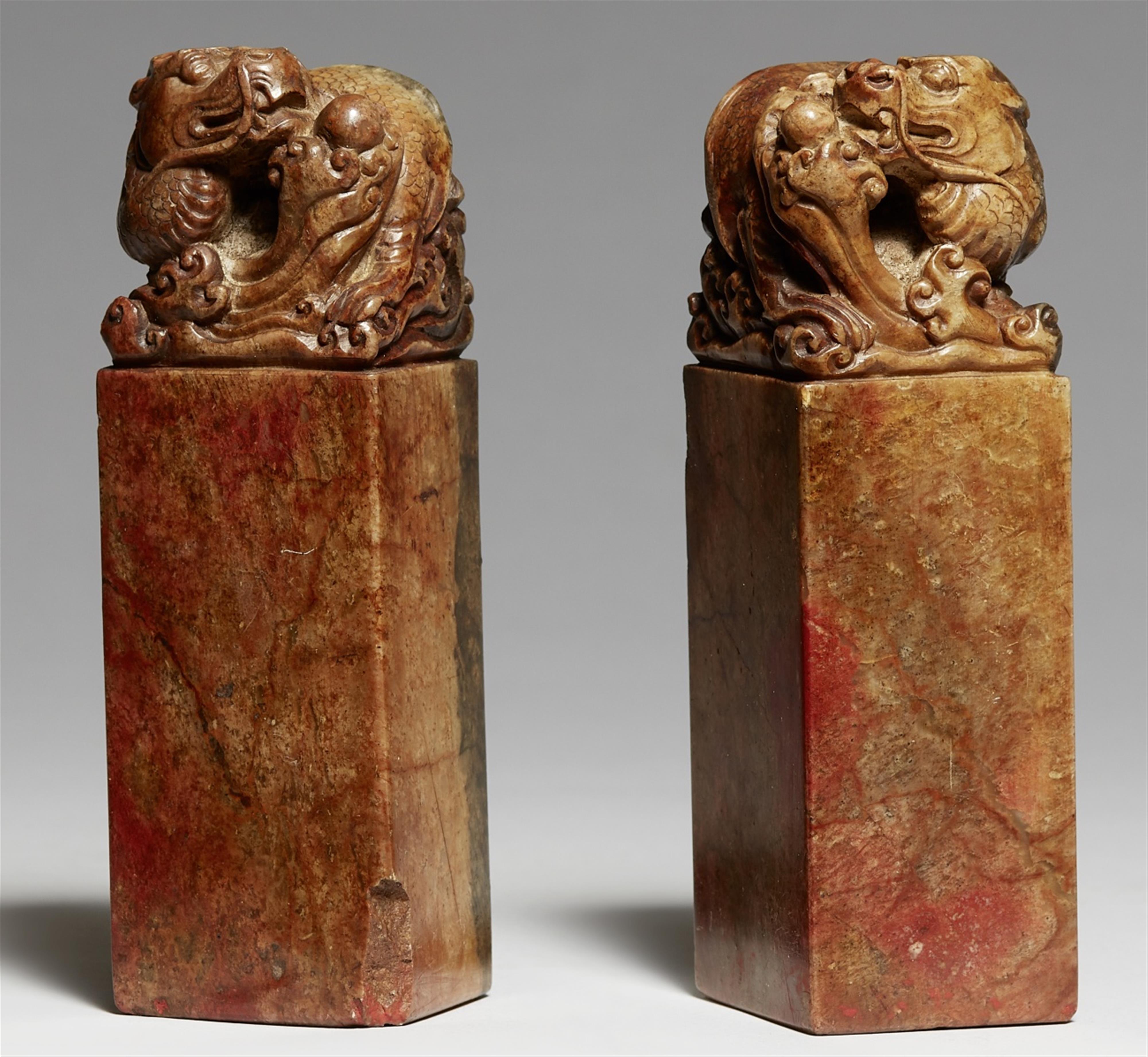 A pair of soapstone seals. 20th century - image-2