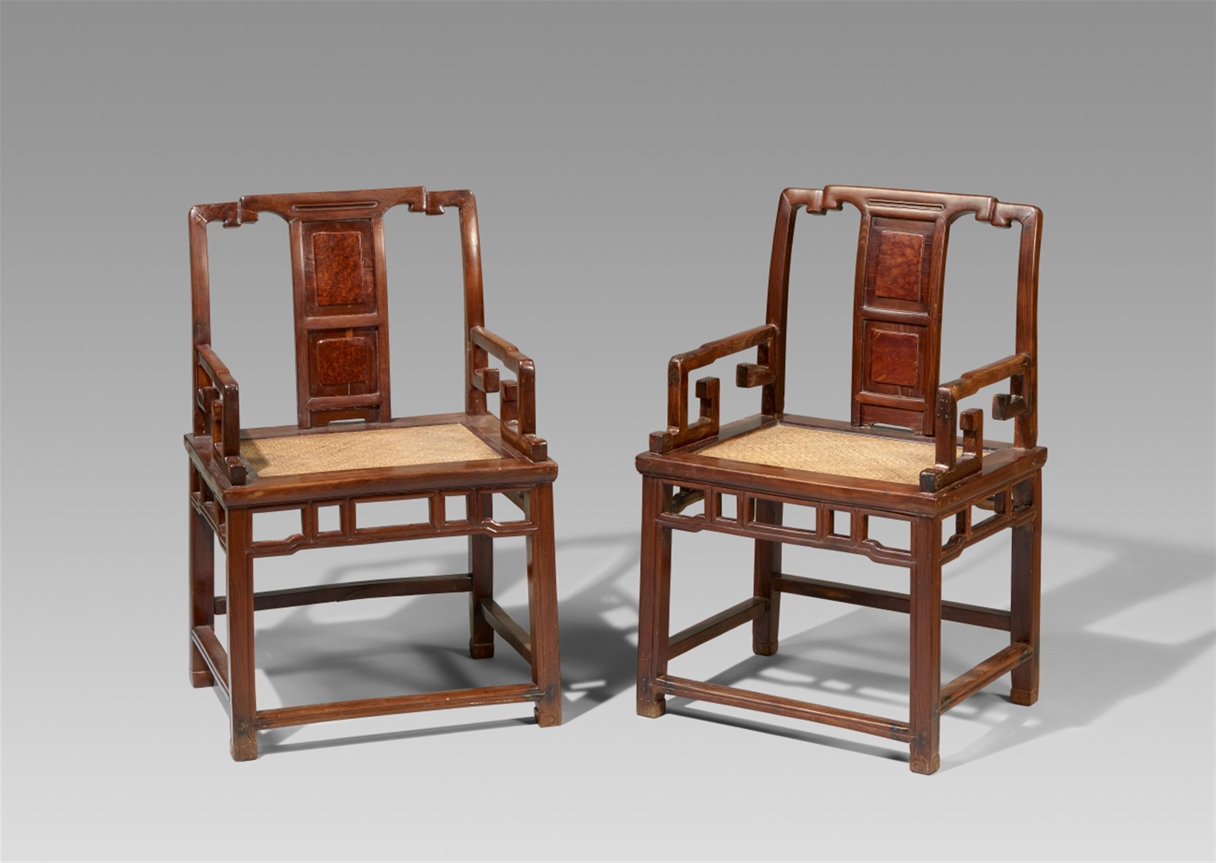 A pair of wooden armchairs. 19th/20th century - image-2