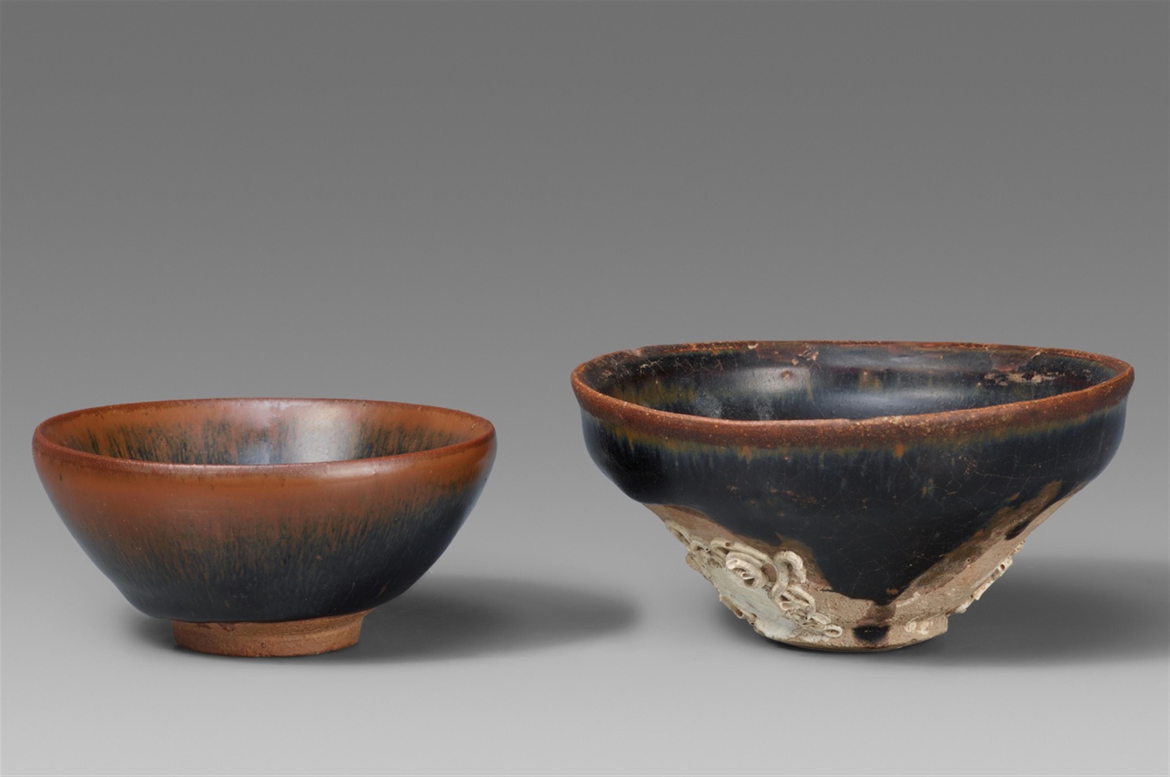 Zwei kleine Teeschalen mit Hasenfellglasur. Jianyao. Song-Zeit (907-1279) - image-1