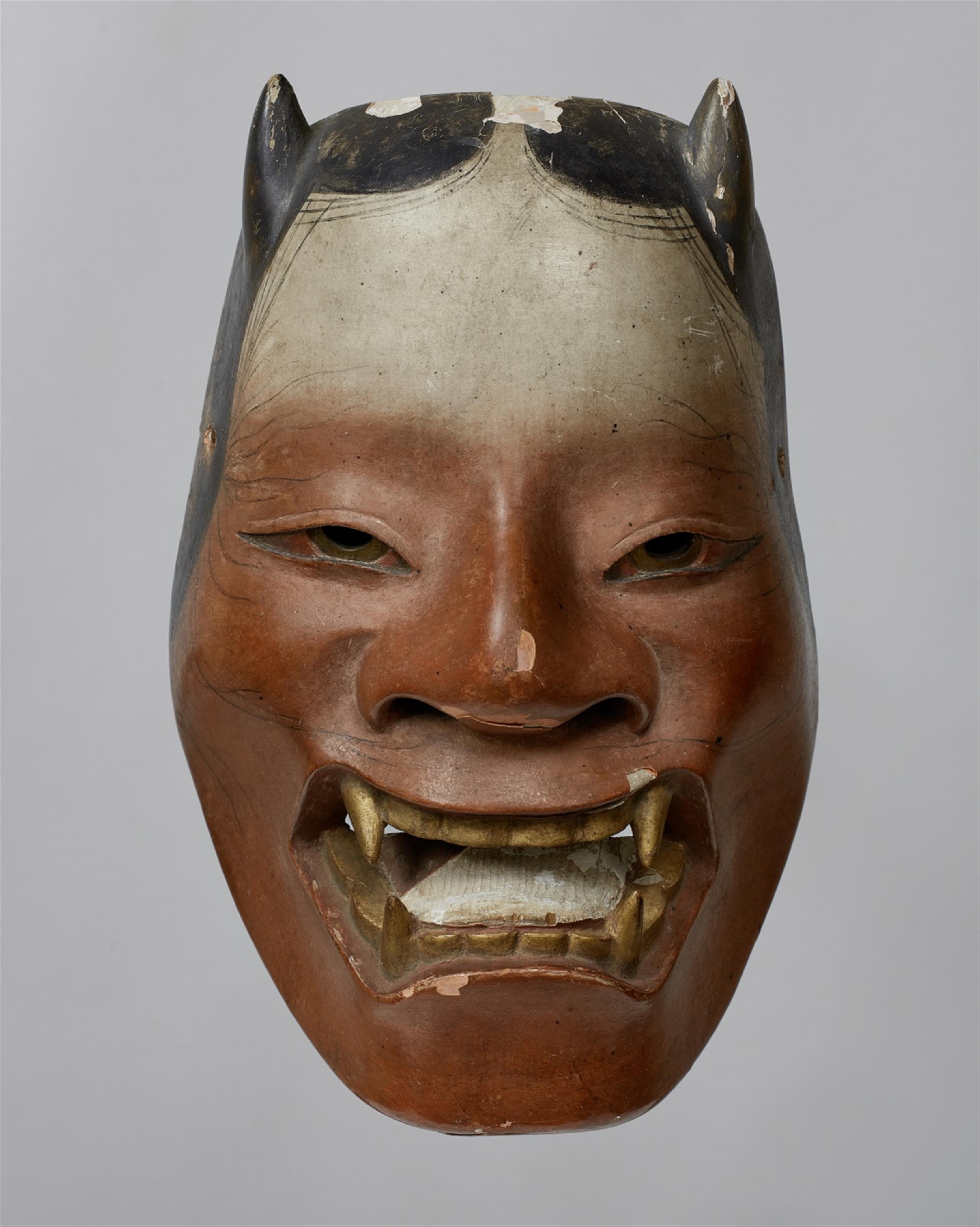 No-Maske vom Typ Namanari. Holz, bemalt. Edo-Zeit - image-1