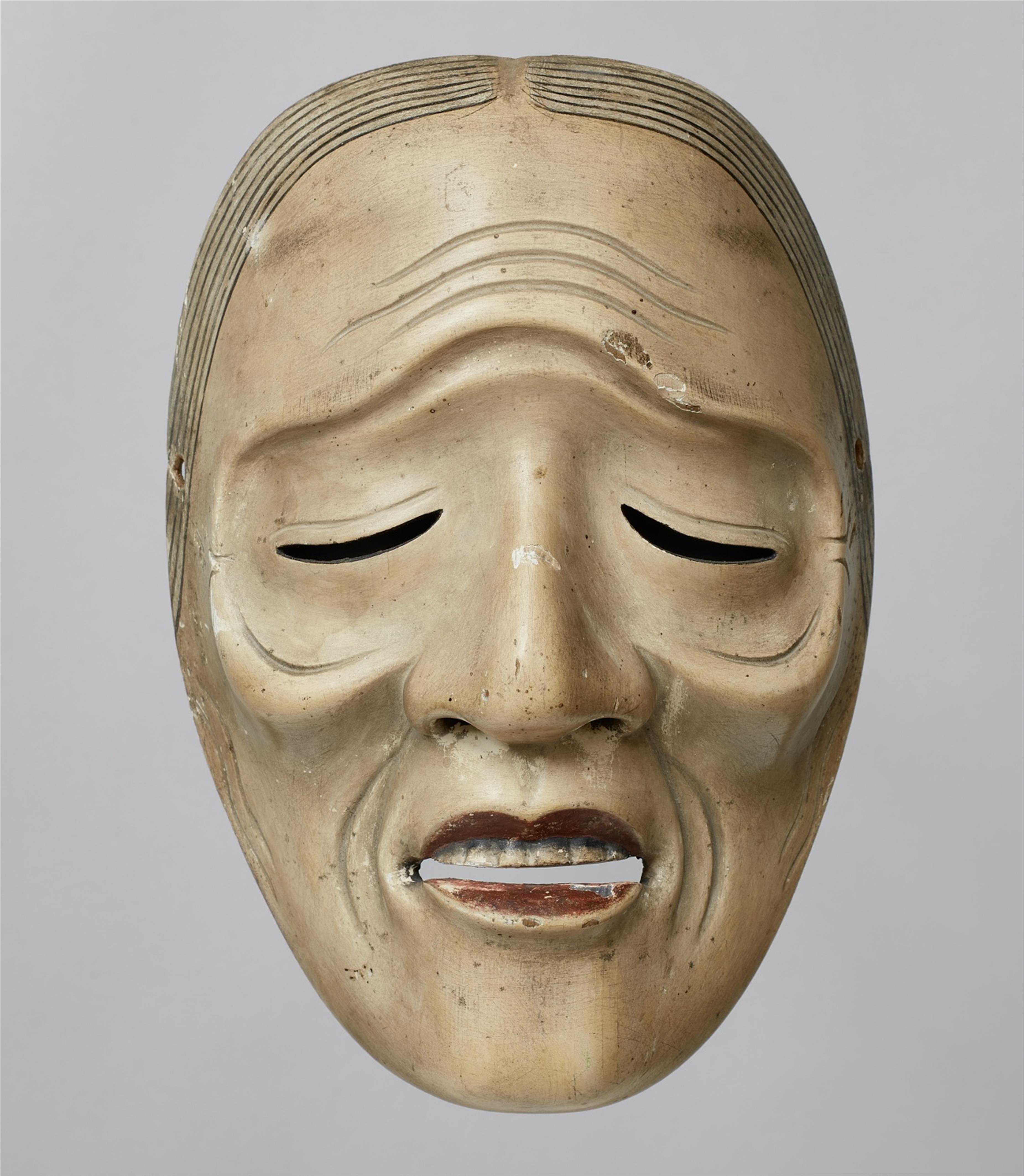 A painted wood no mask of Uba type. Edo period - image-1