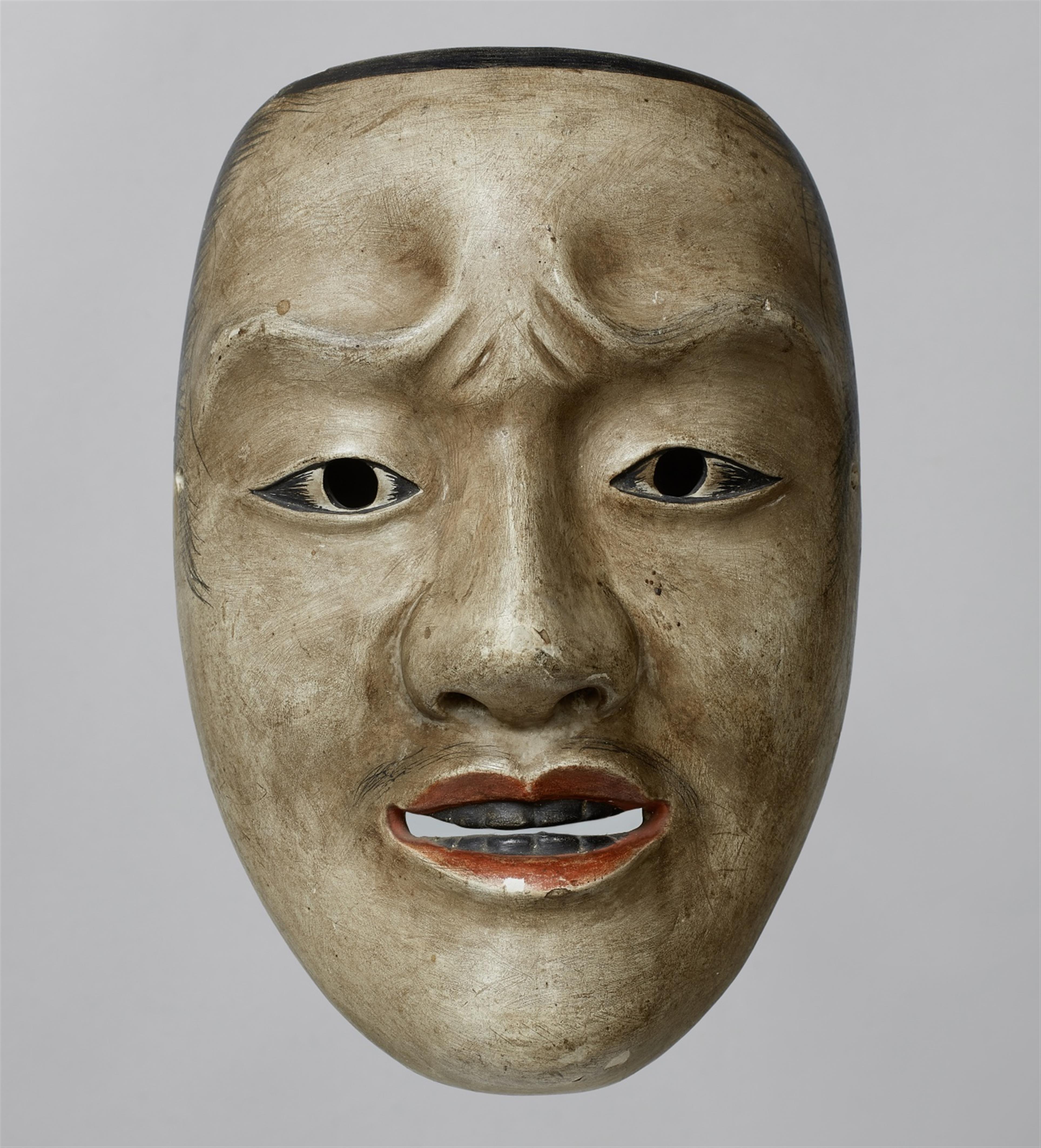 A painted wood no mask of Waka-otoko type. Edo period - image-1