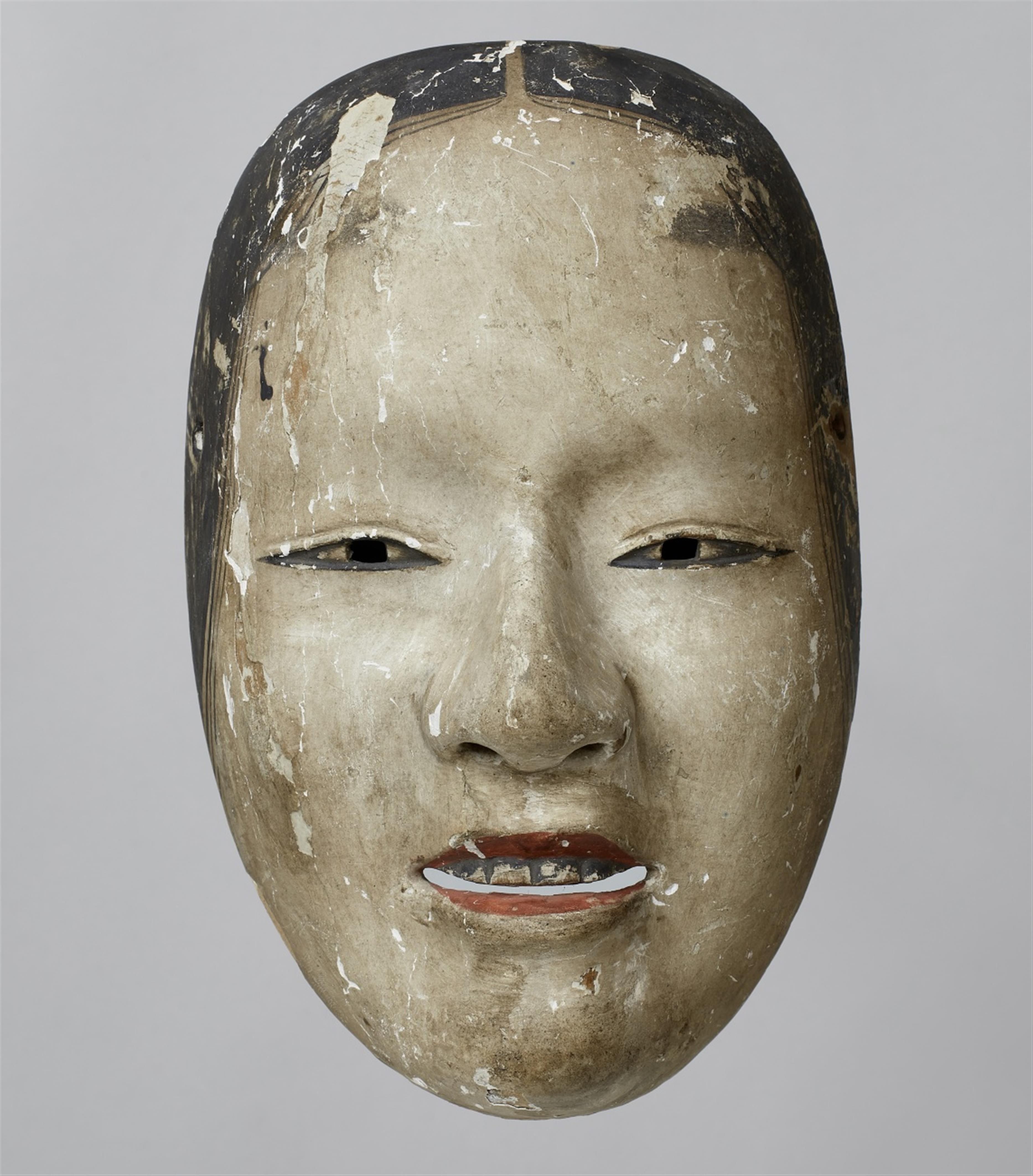 A painted wood no mask of Zo-onna type, Edo period - image-1