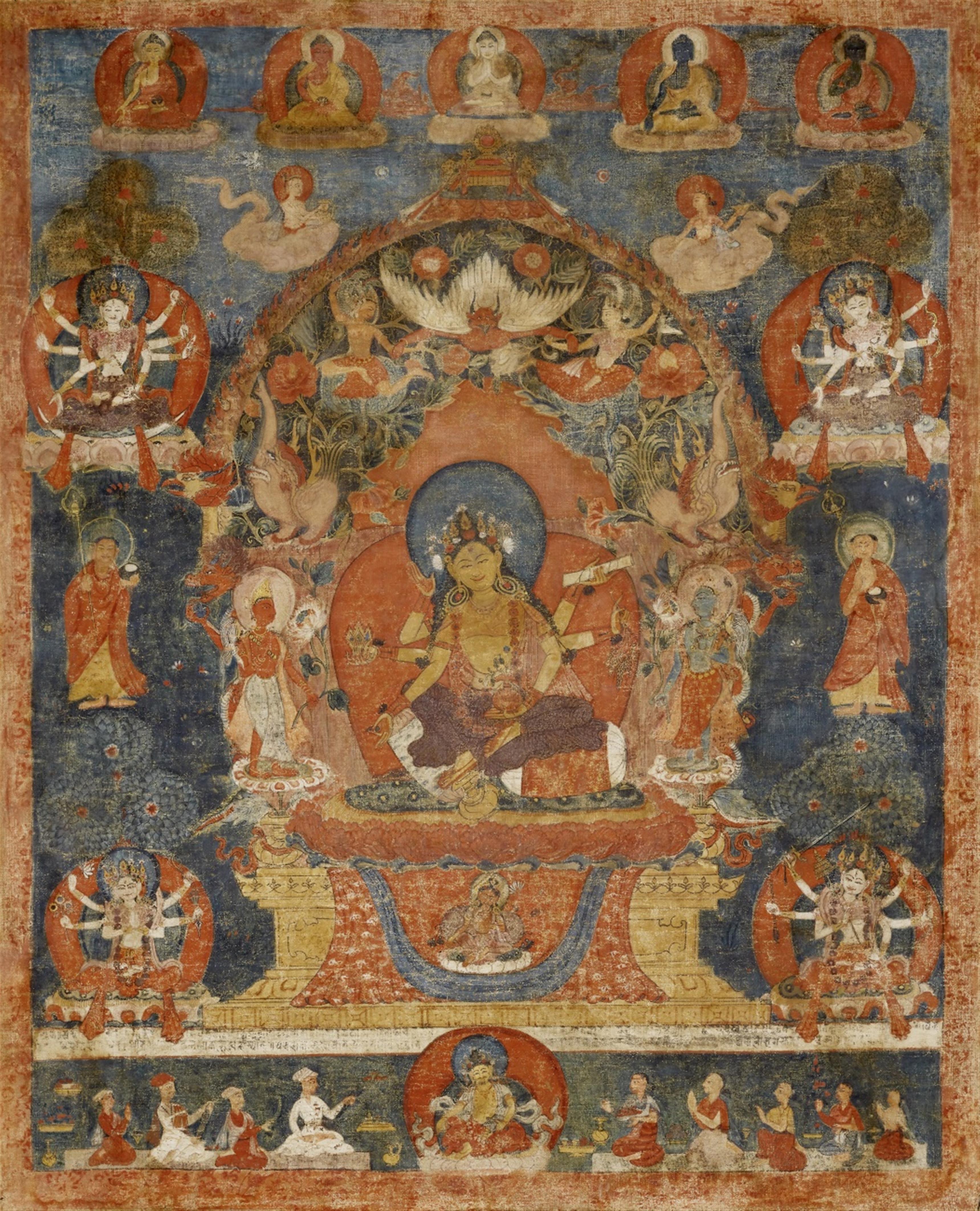 Thangka (Paubha) der Vasudhara. Nepal. 17./18. Jh. - image-1