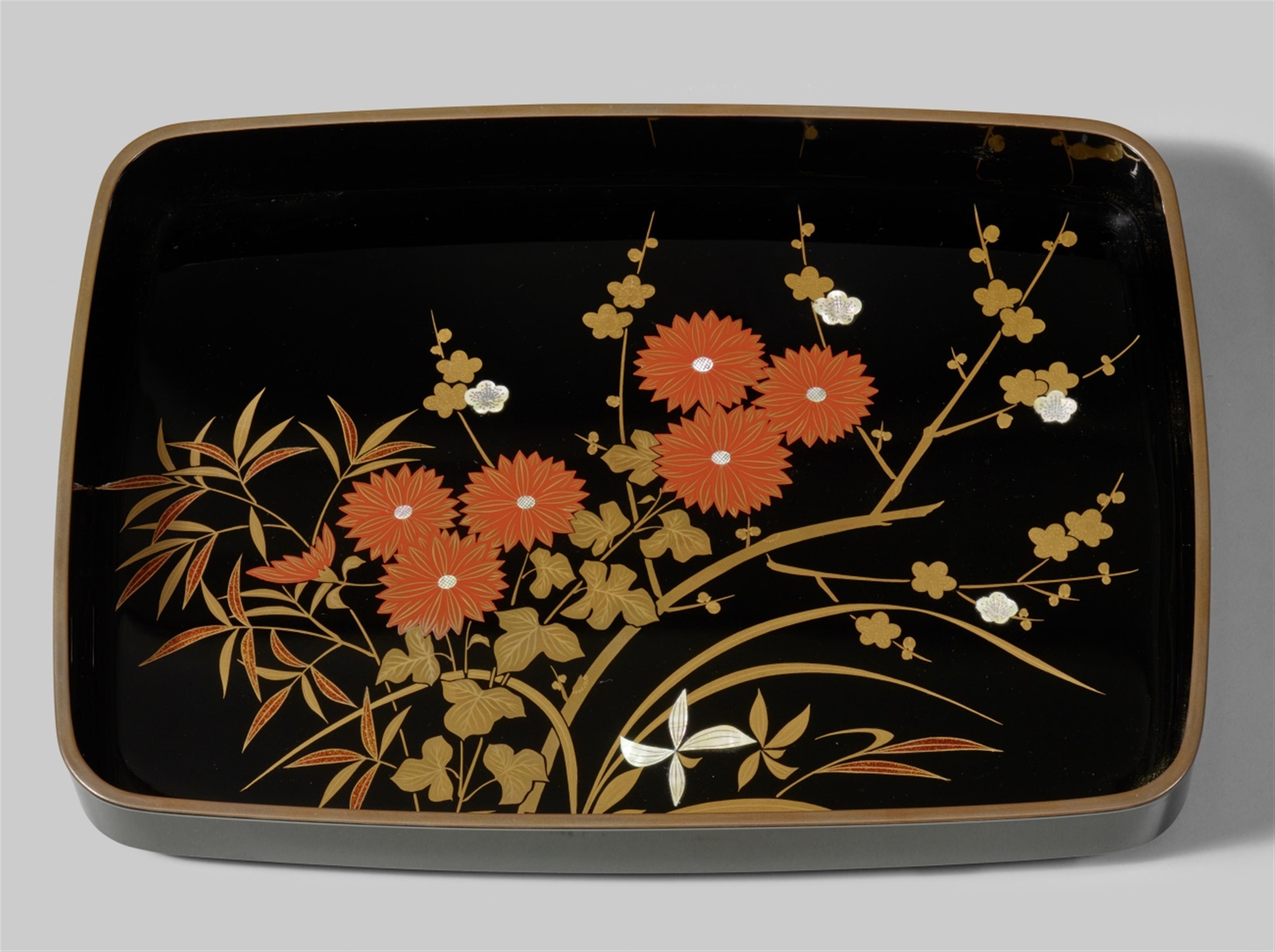 A lacquer tray (hirobuta). 20th century - image-1