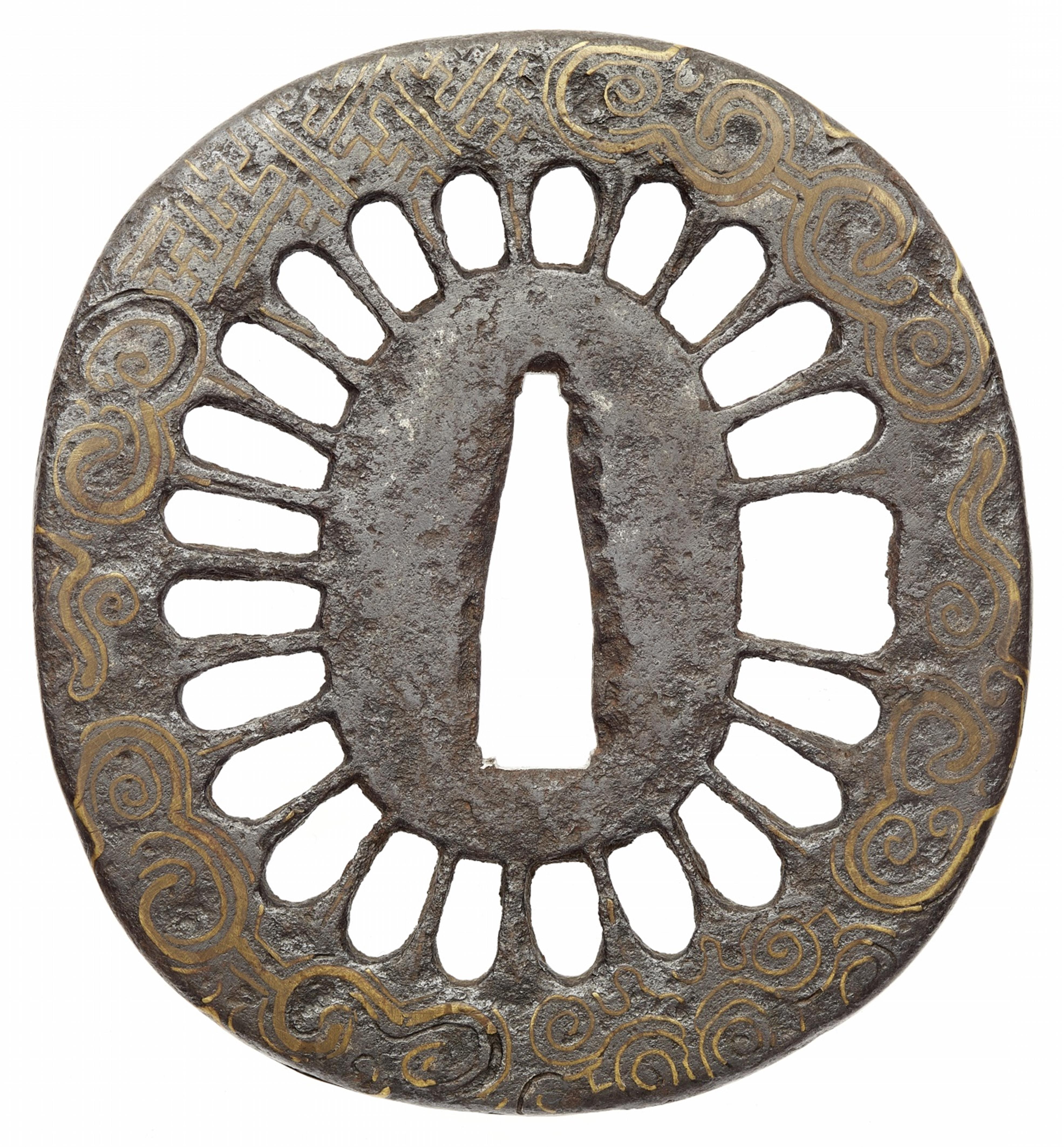 A Heianjô iron tsuba. 17th century - image-1