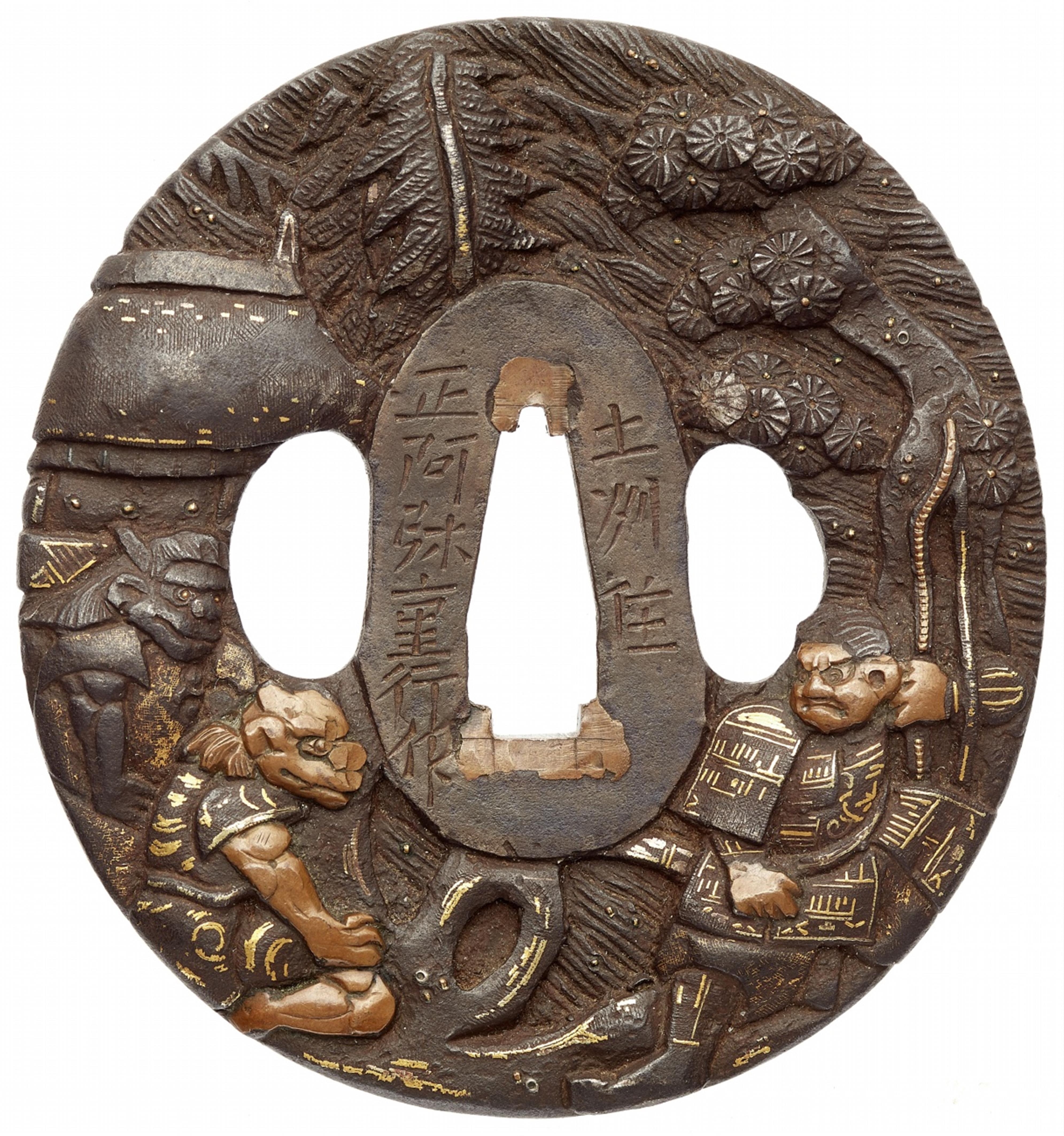 A Shôami iron tsuba. Early 19th century - image-1