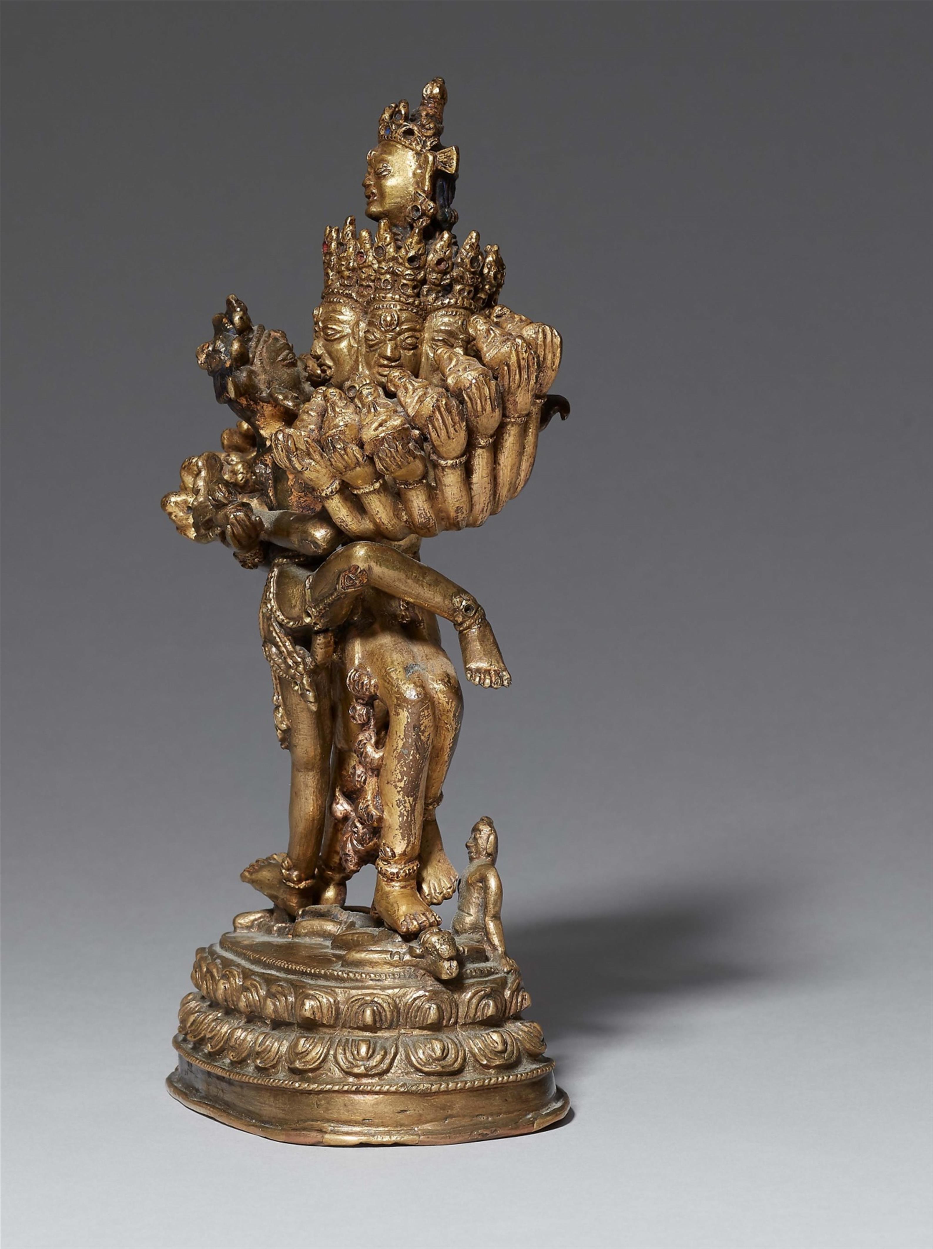 A Tibetan gilt bronze figure of Hevajra. 17th/18th century - image-3