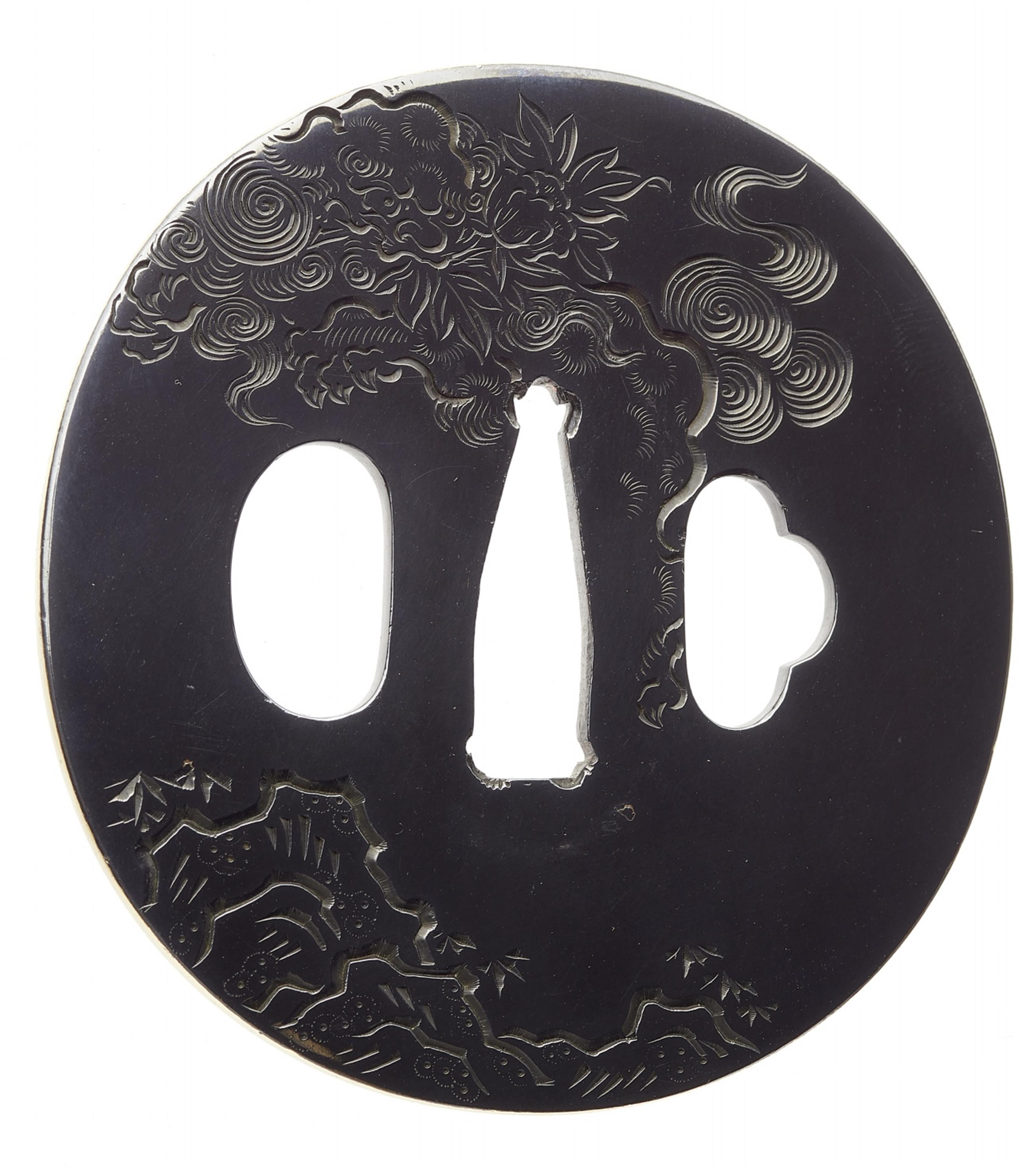 Tsuba. Shakudo. Yokoya-Arbeit. 18. Jh. - image-1