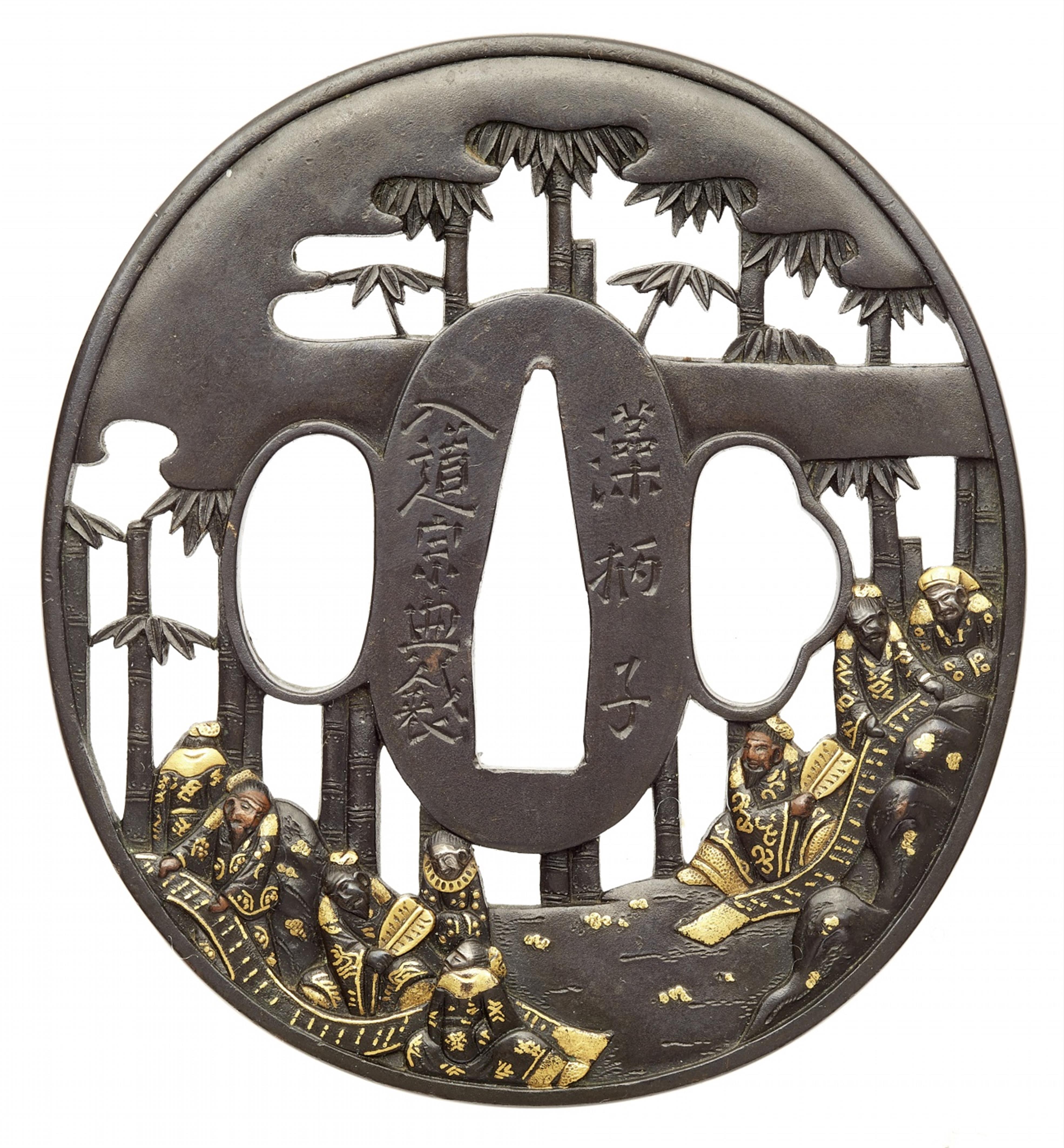 A Hikone shakudô tsuba. 19th century - image-1