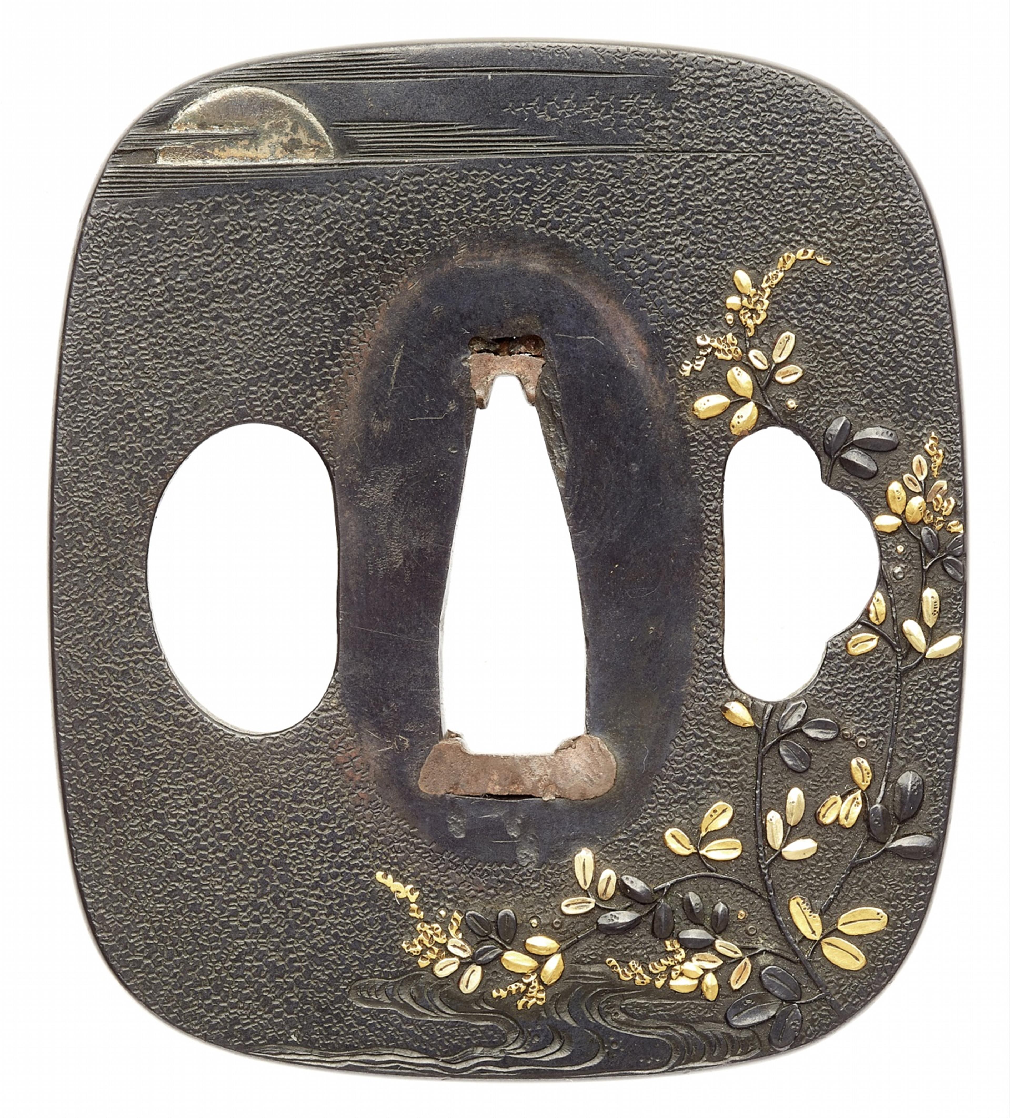 Tsuba. Shibuichi. Tsuchiya-Arbeit. 19. Jh. - image-1