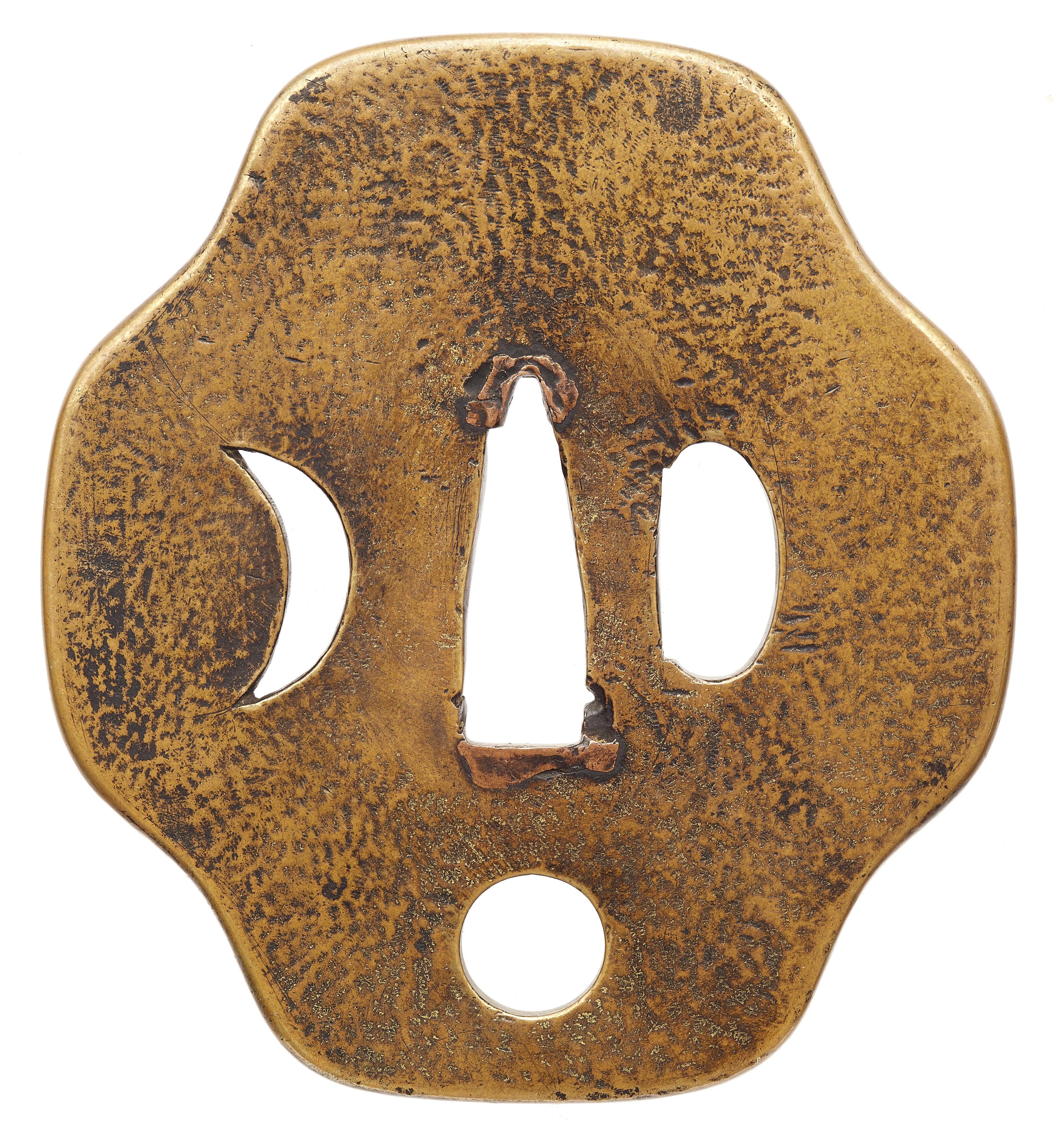 Tsuba. Messing (shinchu). Umetada-Arbeit. 18. Jh. - image-2