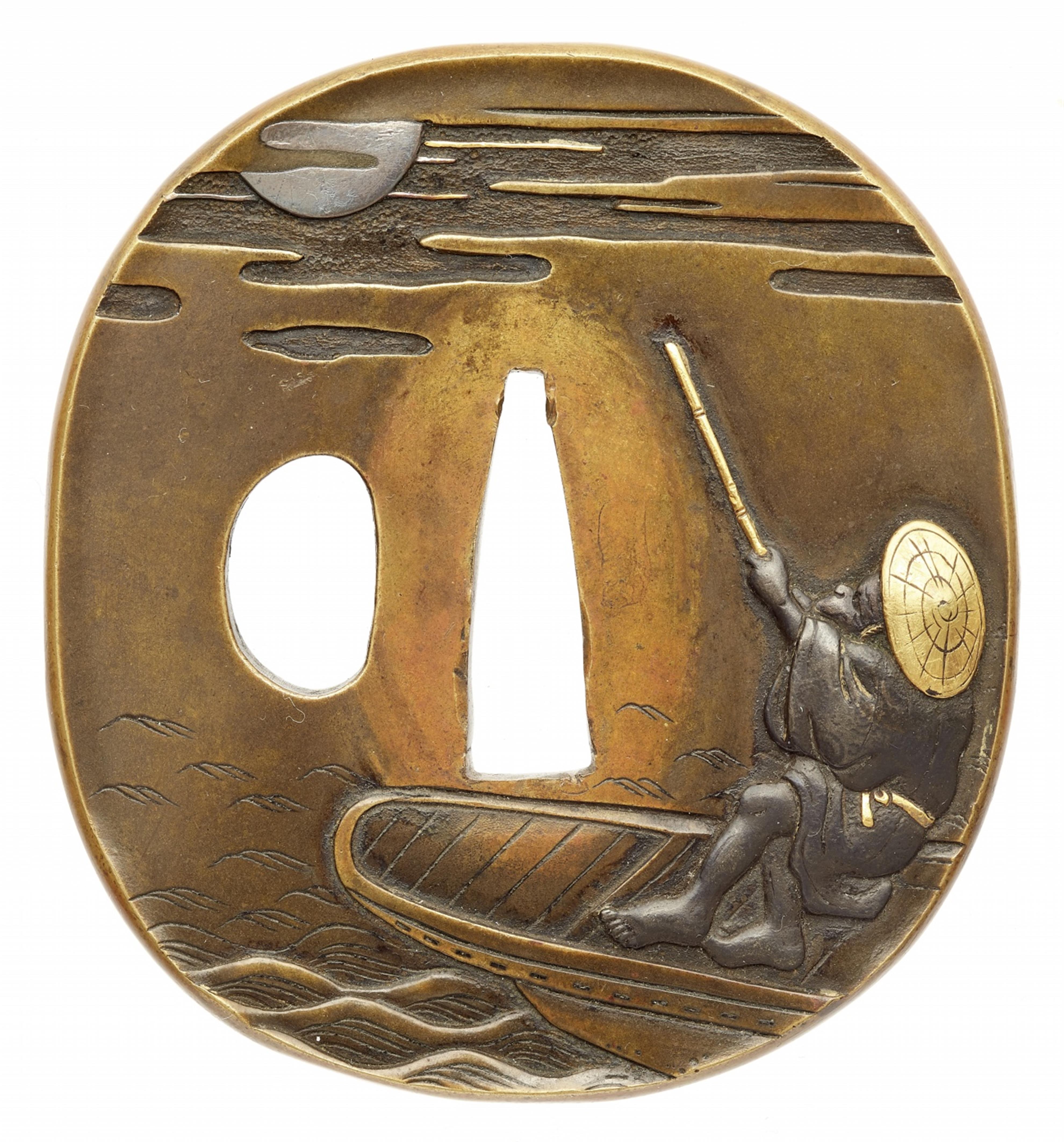 A brass tsuba. Mid-18th century - image-1