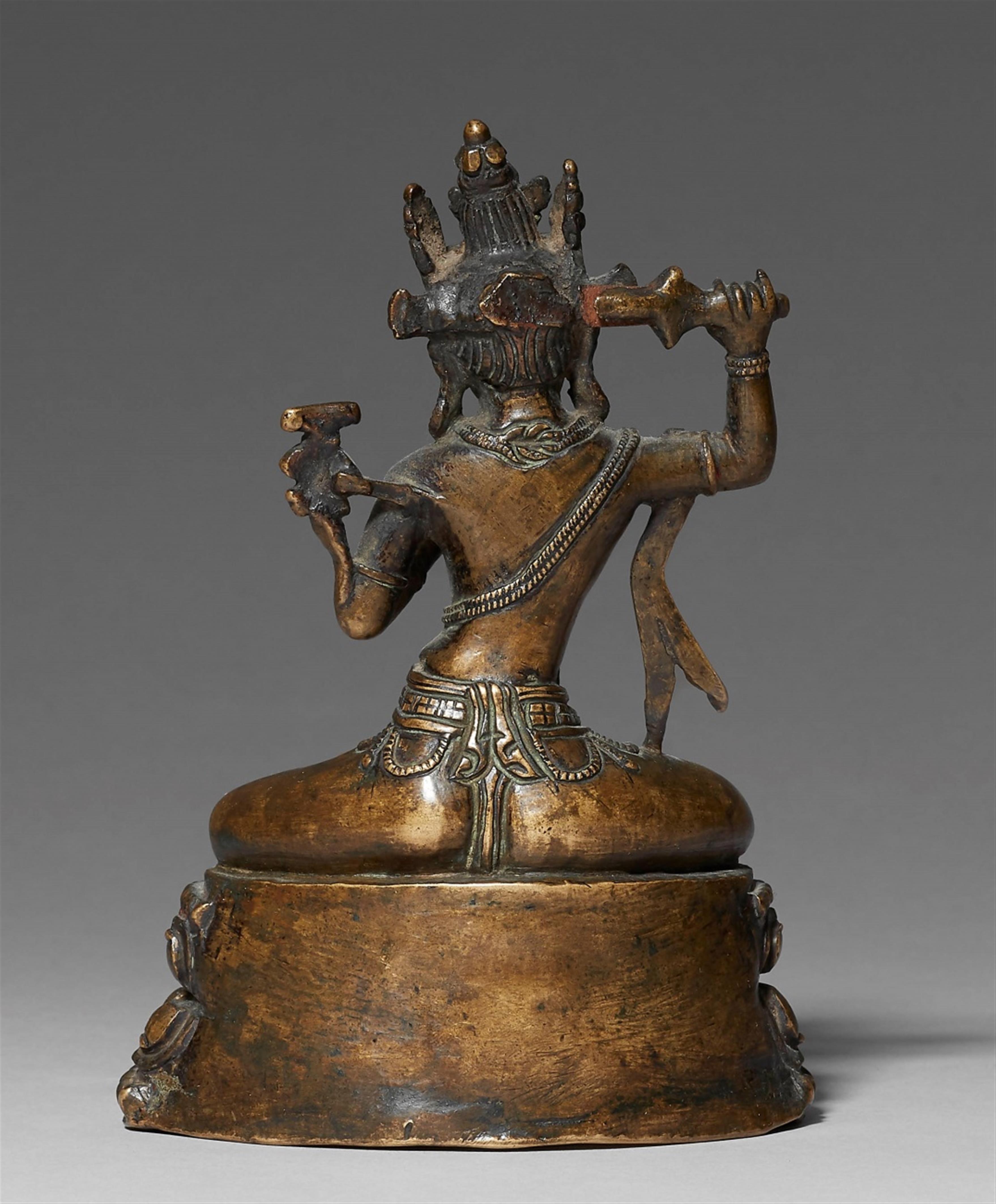 A Tibetan copper-inlaid bronze figure of Manjushri. Pala style, 17th/18th century - image-2