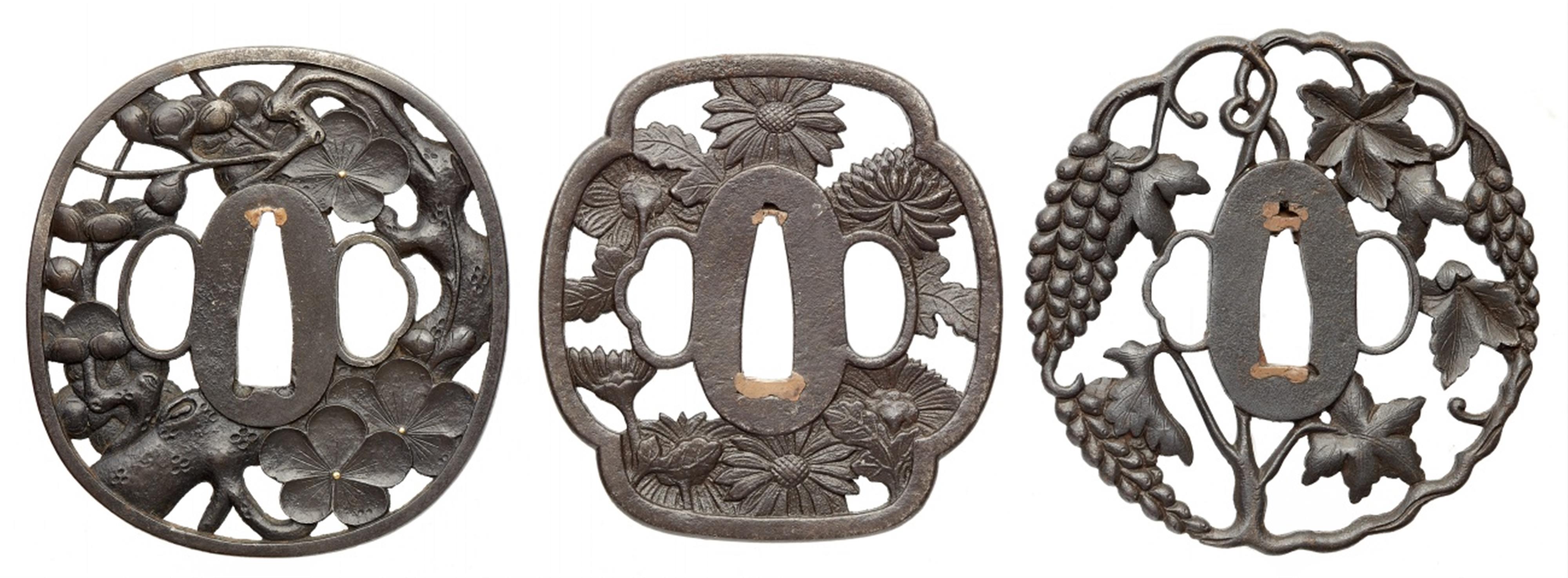 Three iron tsuba. 18th/19th century - image-1