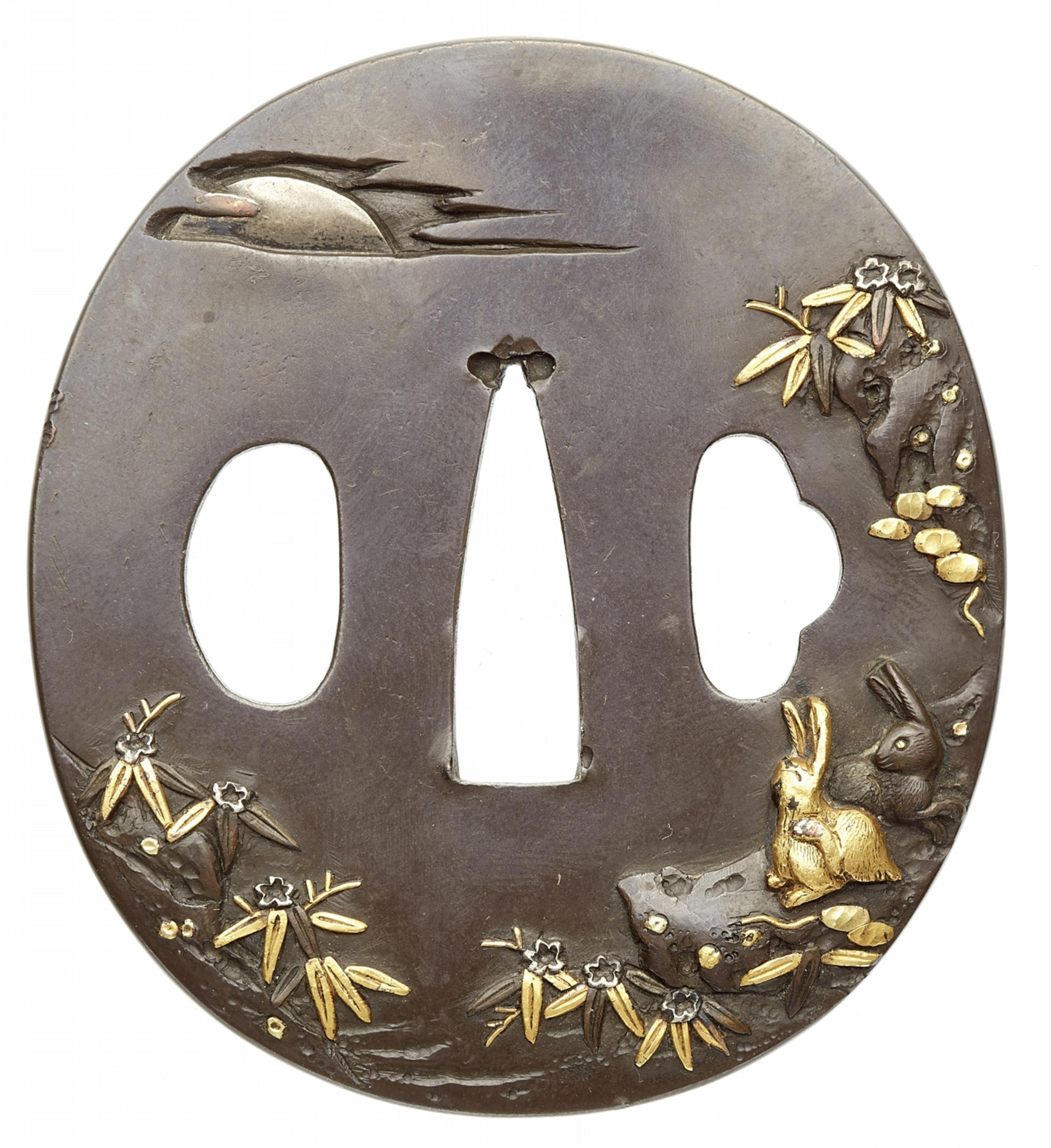 Tsuba. Shibuichi. Mitte 19. Jh. - image-1