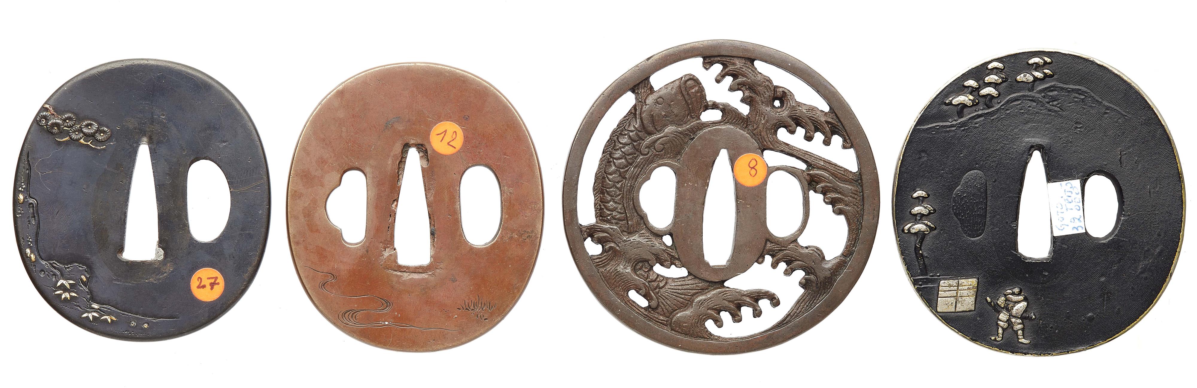 Vier tsuba. Weichmetall. 19. Jh. - image-2