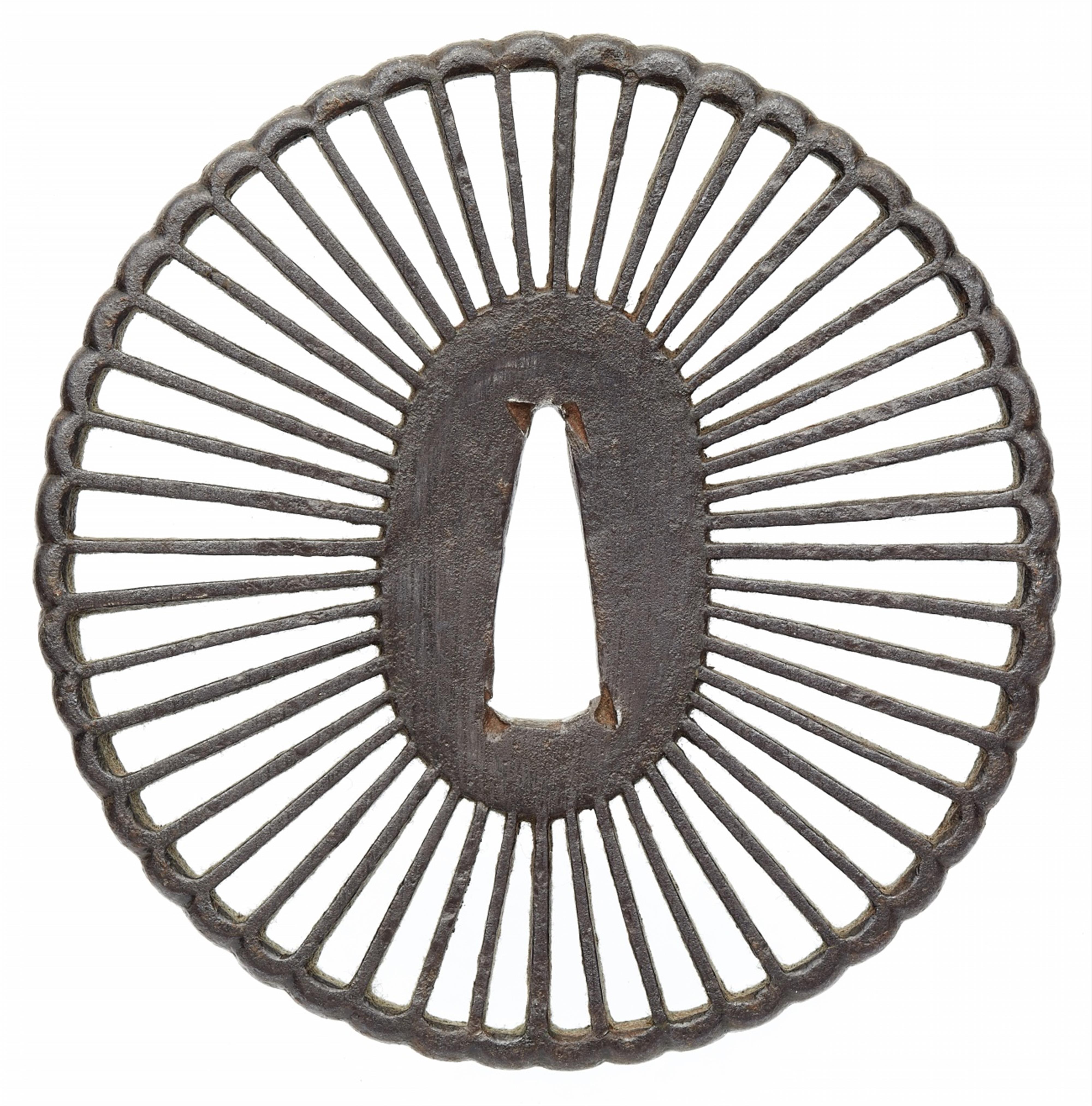 An iron sukashi tsuba. 17th/18th century - image-1