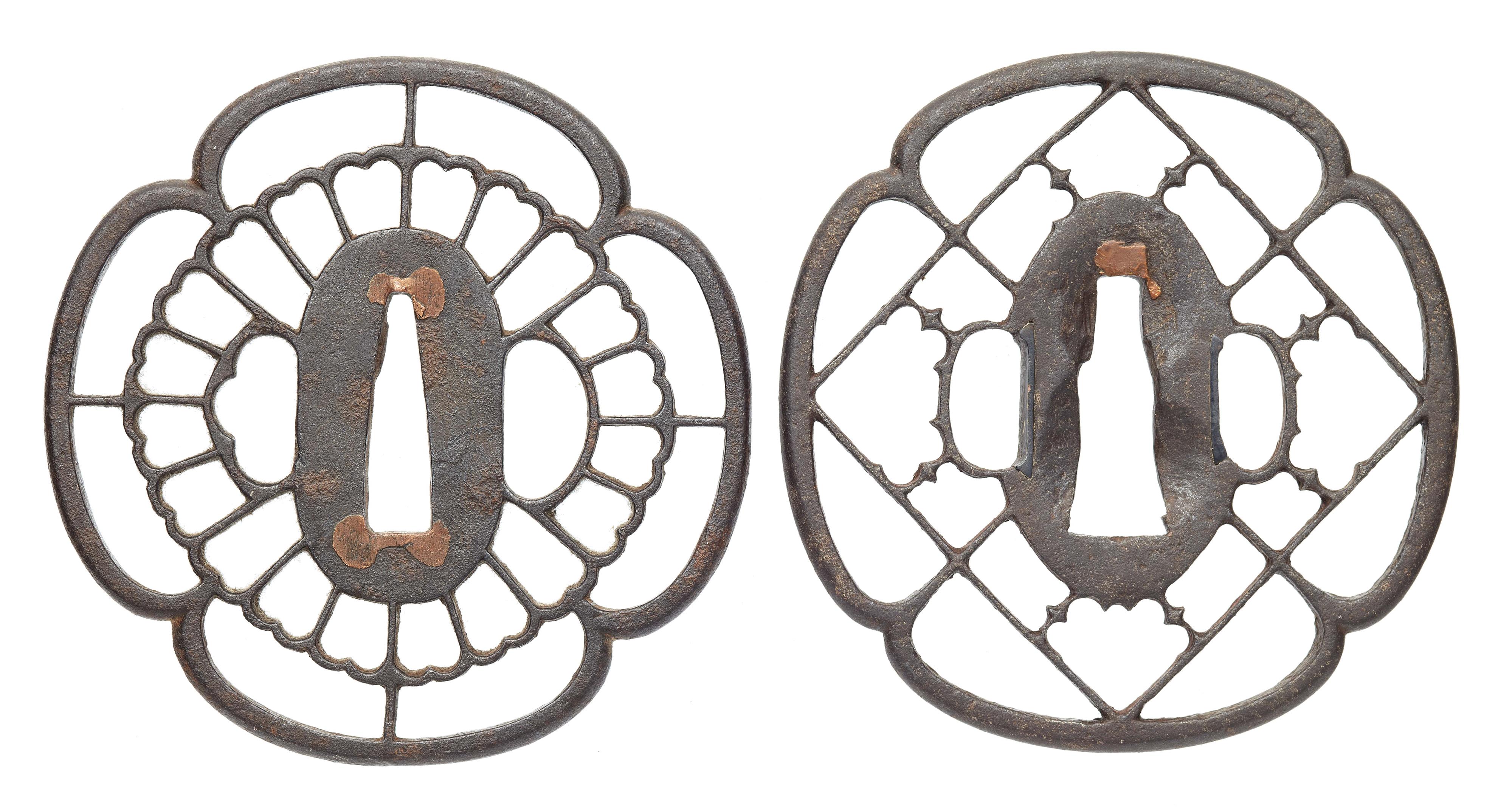 Zwei sukashi-tsuba. Eisen. Edo-Zeit - image-2