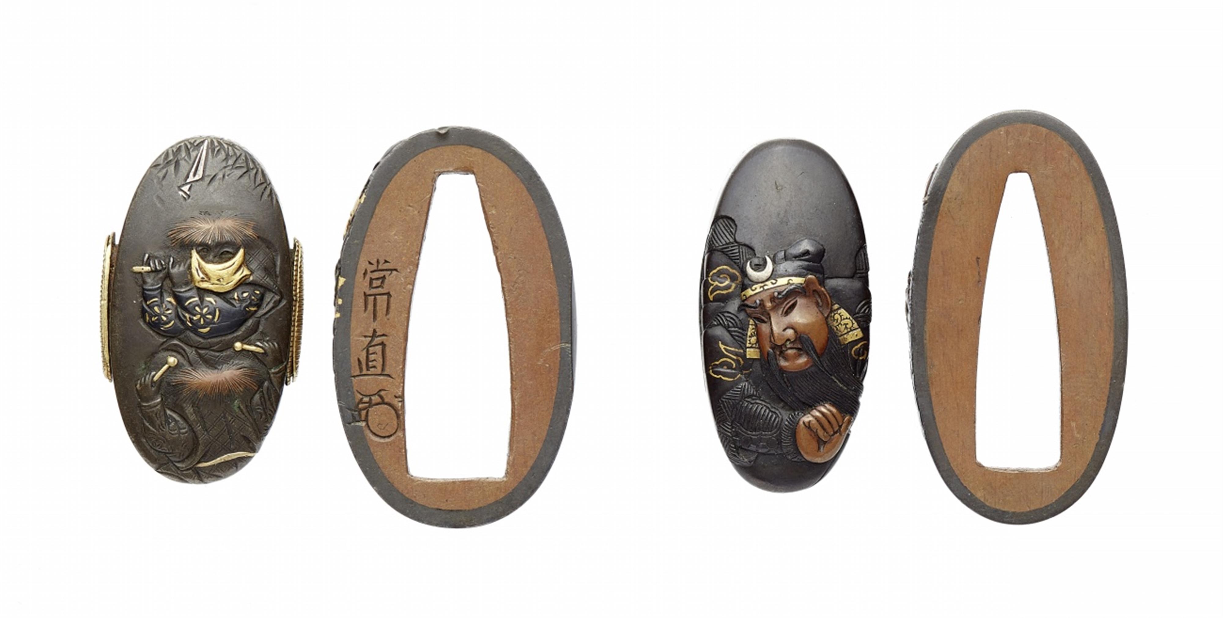 Zwei fuchi-kashira. Shibuichi. 18./frühes 19. Jh. - image-1