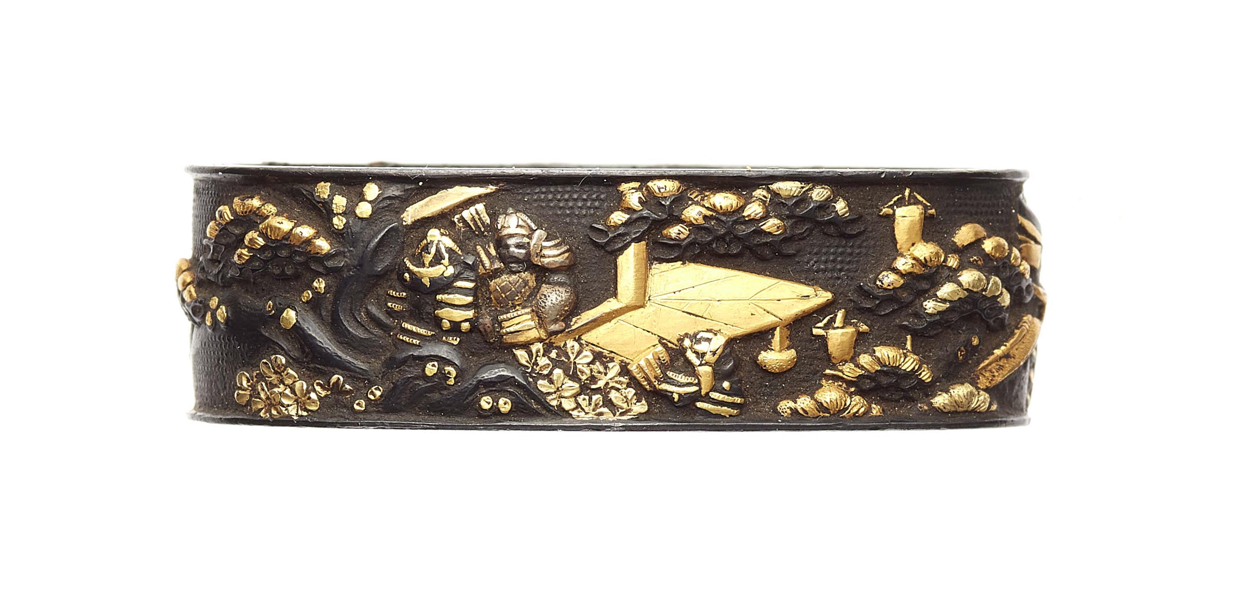 Fuchi-kashira. Shakudo. Edo. Mitte.18. Jh. - image-3