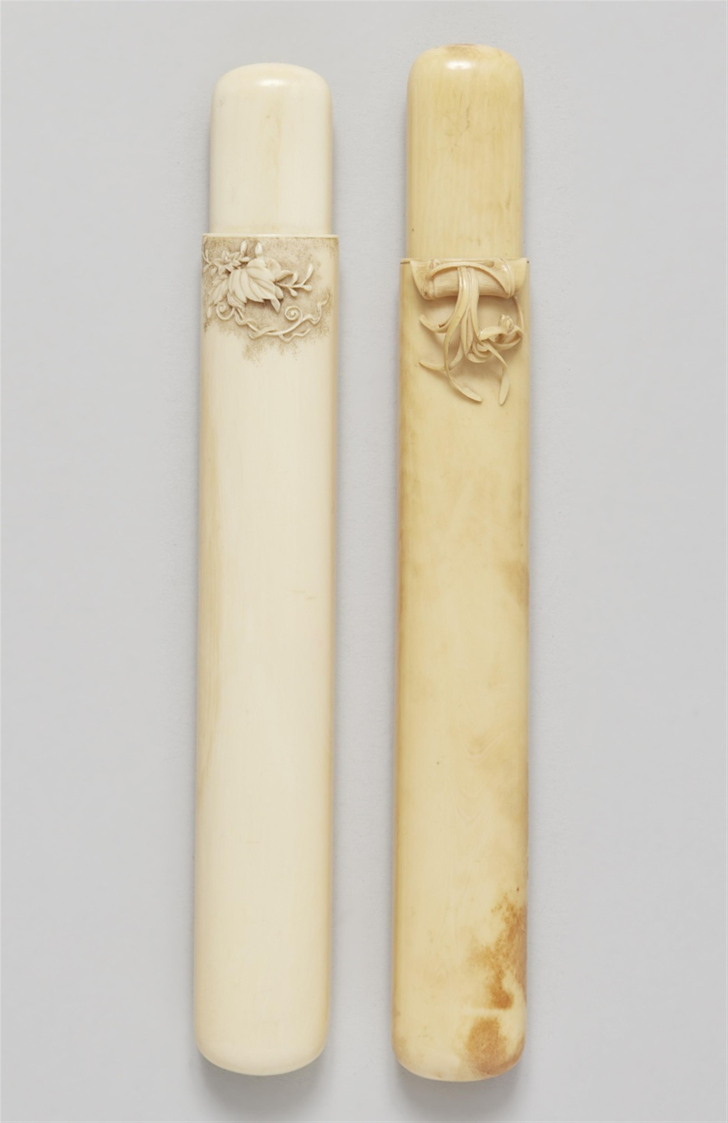 Two ivory kiserizutsu. Second half 19th century  - image-1