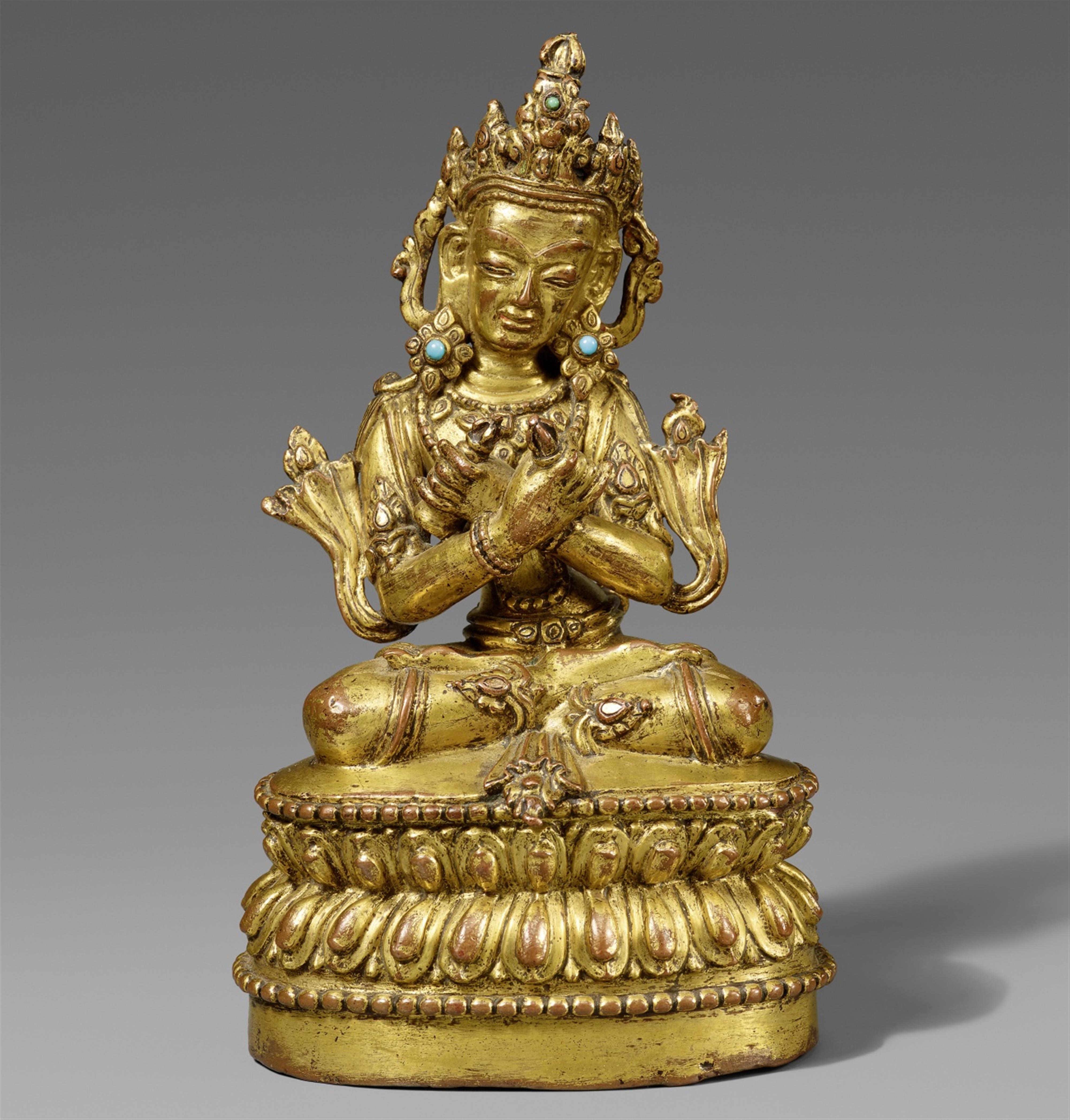 Vajradhara. Feuervergoldete Bronze. Tibet. 17./18. Jh. - image-1