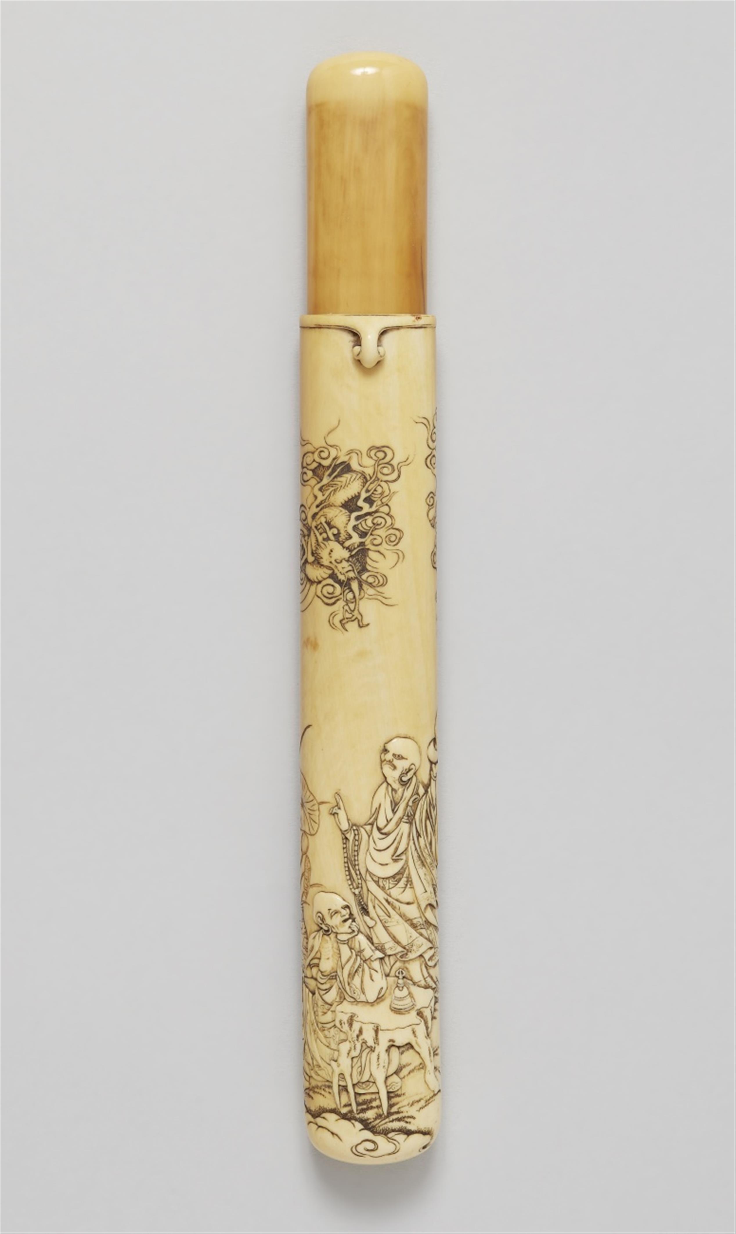 An ivory kiseruzutsu. Late 19th century - image-1