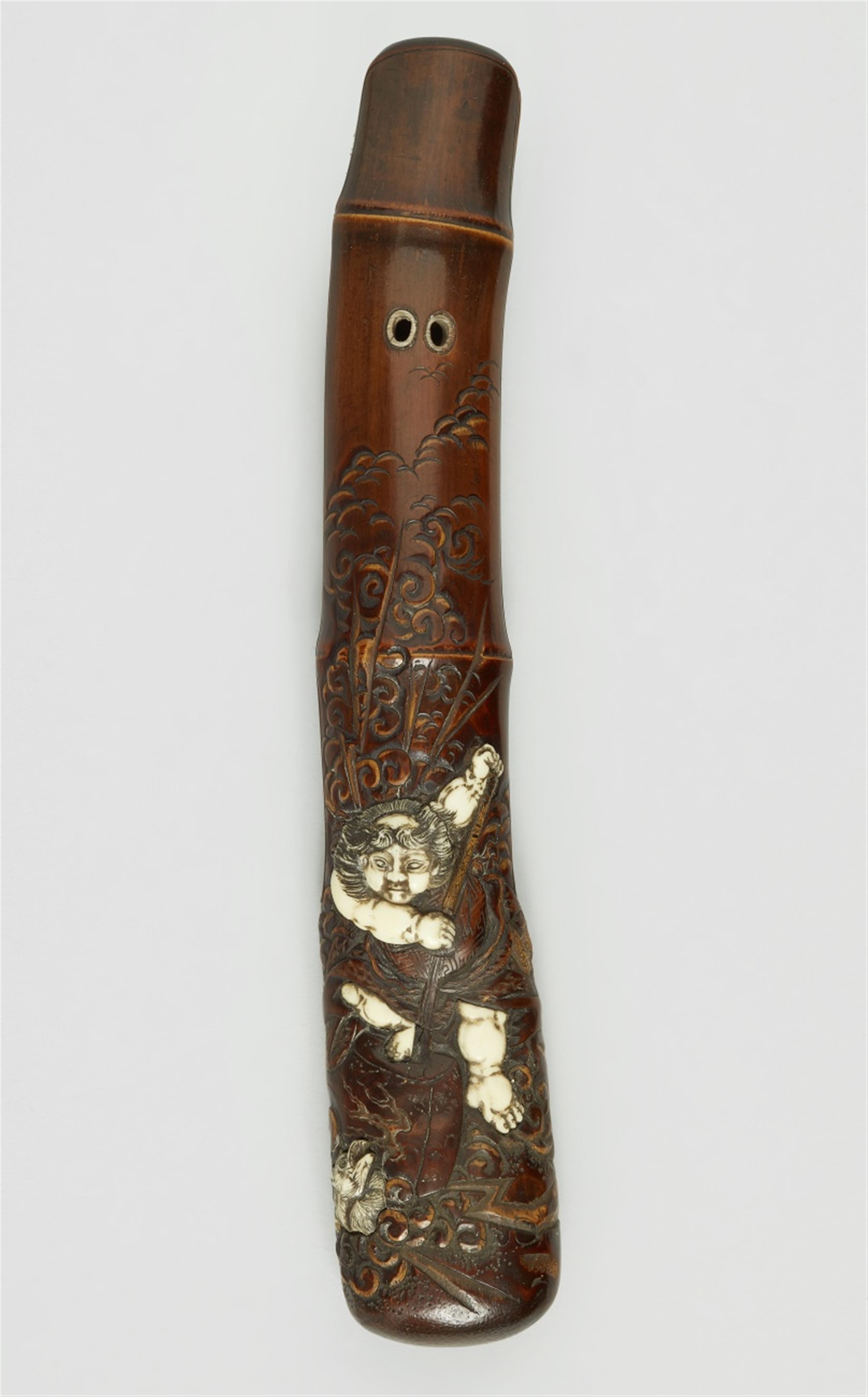 A bamboo kiseruzutsu. Late 19th century - image-1