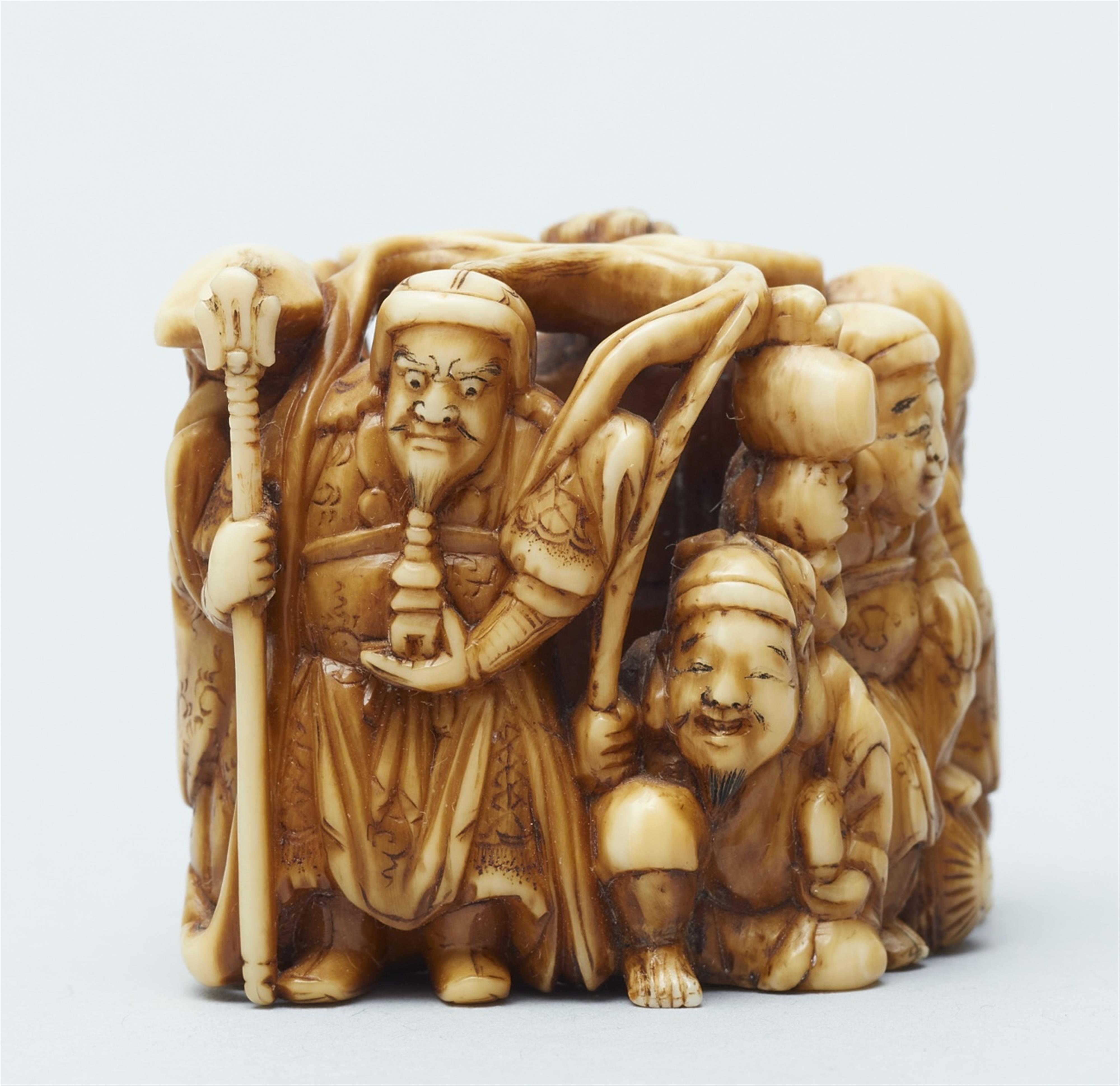 An ivory netsuke of shichifukujin. Late 19th century - image-2