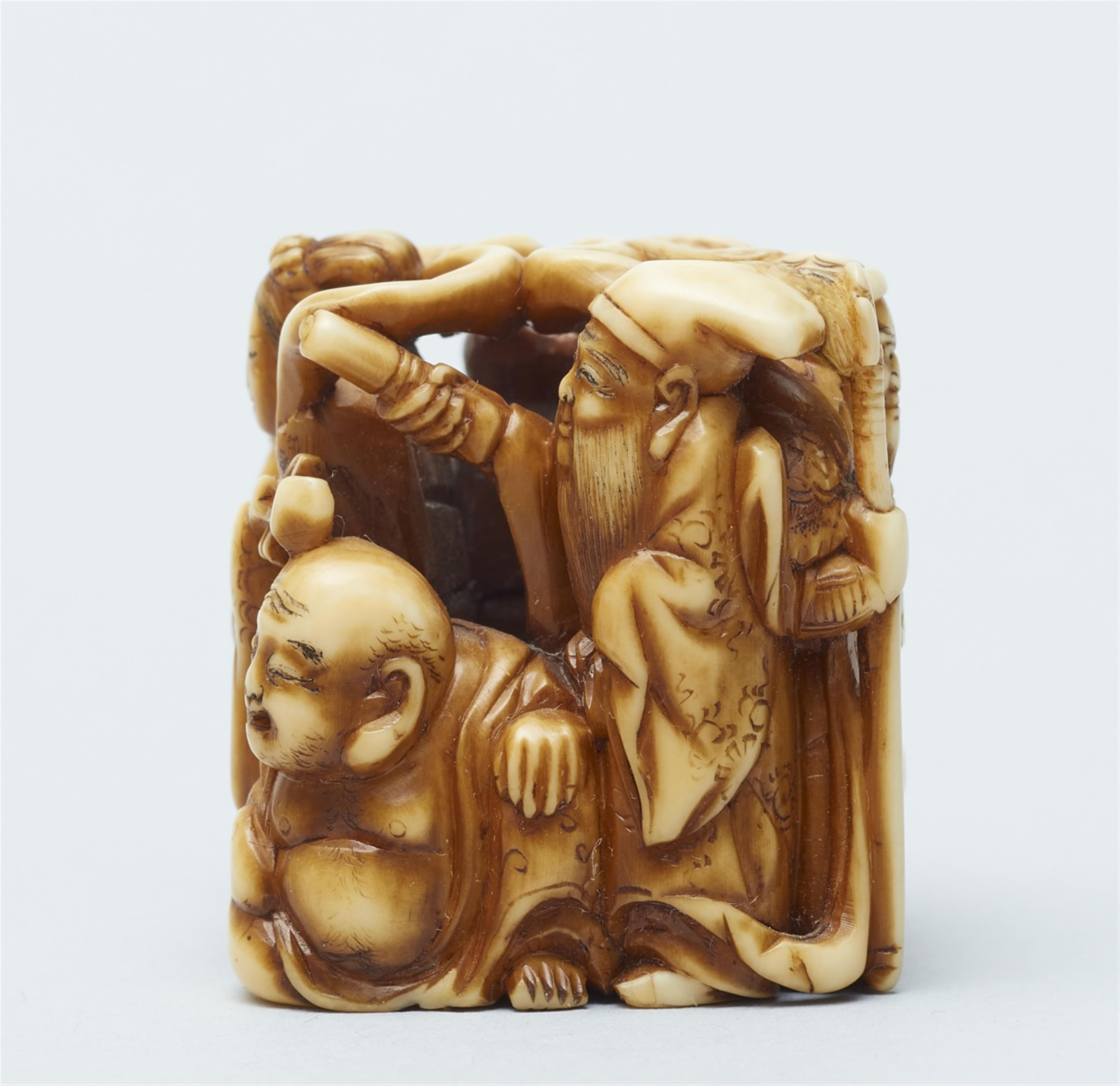 An ivory netsuke of shichifukujin. Late 19th century - image-3