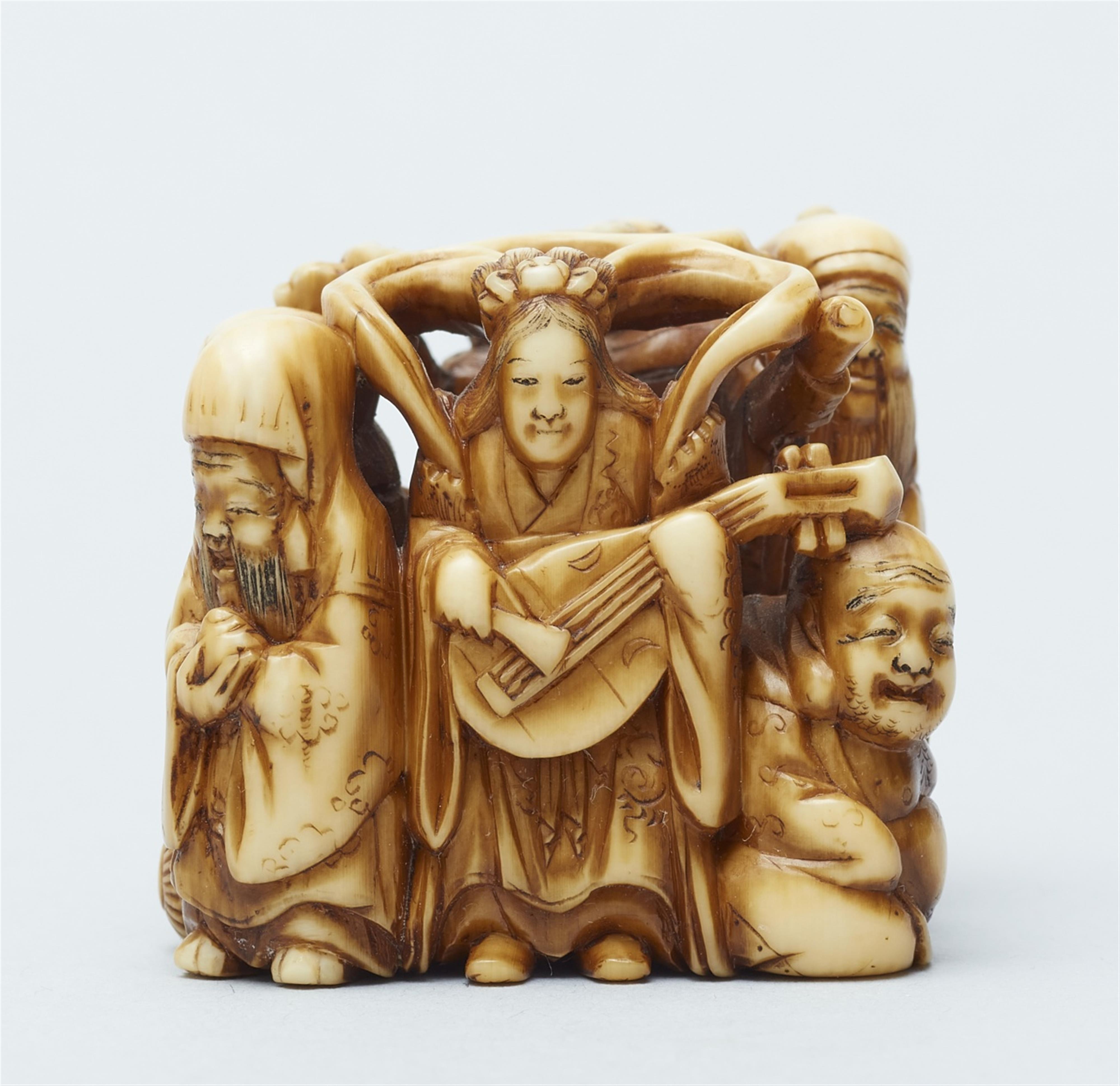 An ivory netsuke of shichifukujin. Late 19th century - image-5