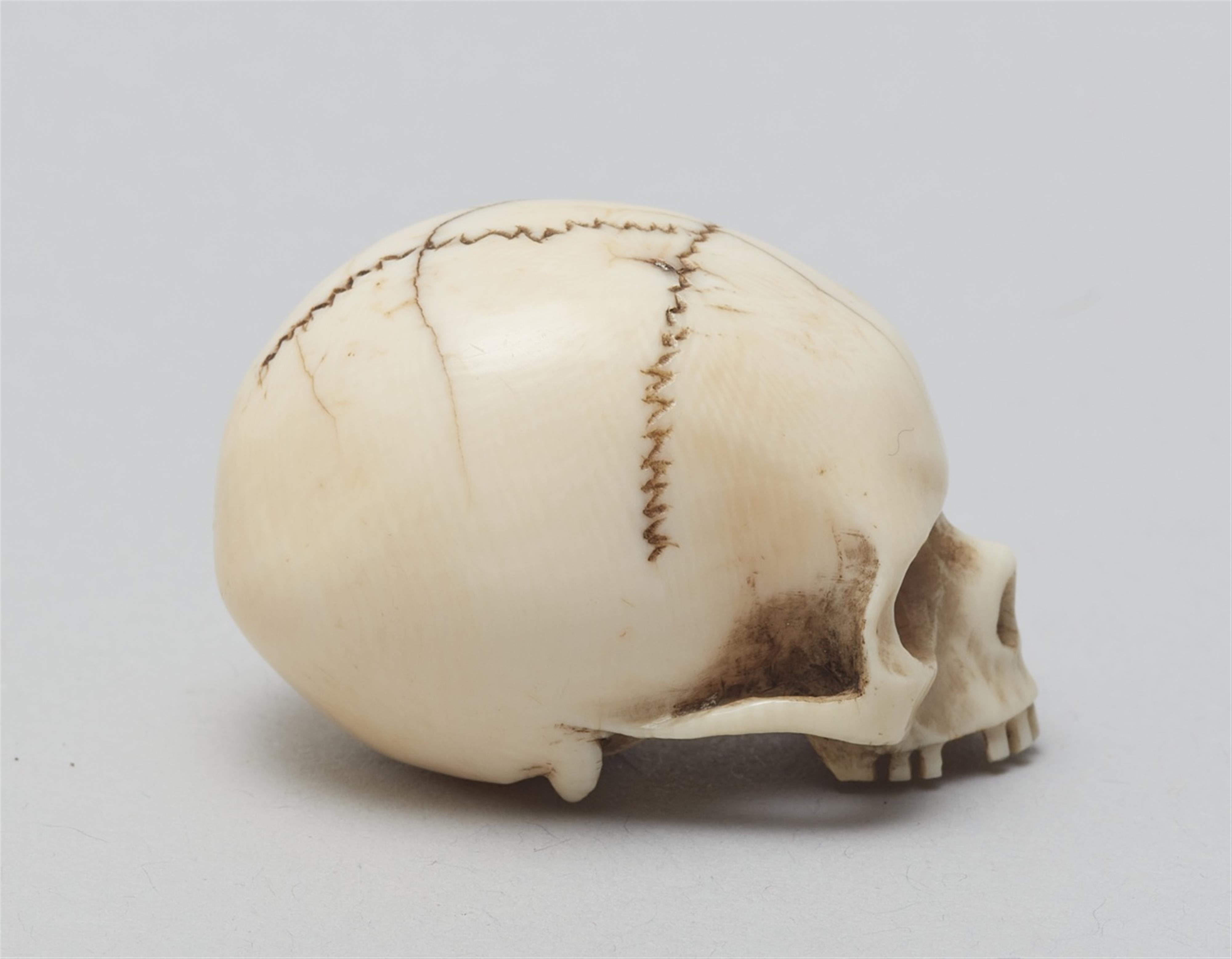 An ivory netsuke of a realistic model of a skull. Late 19th century - image-2