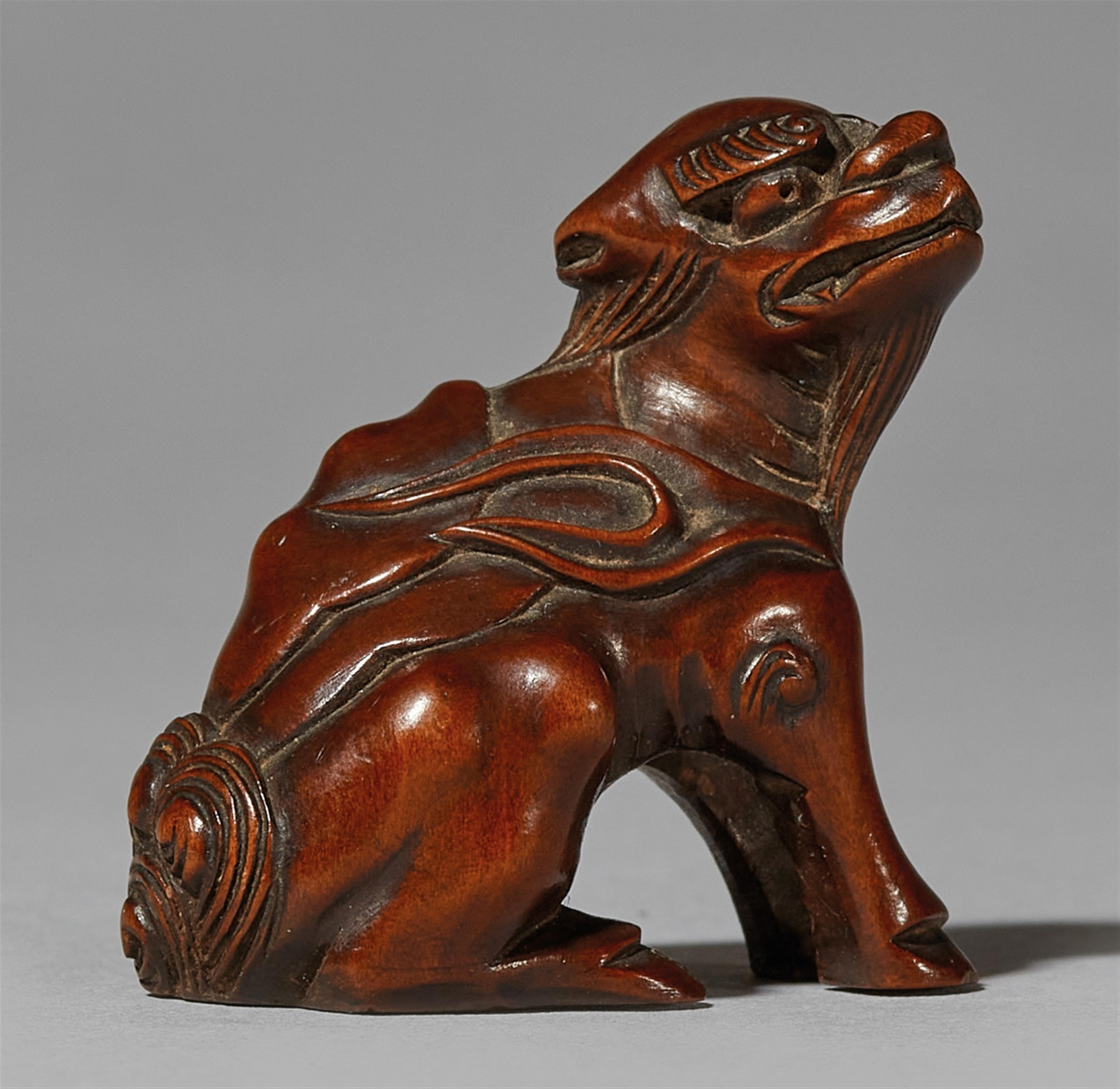 A boxwood carving of a kirin. 19th century - image-1