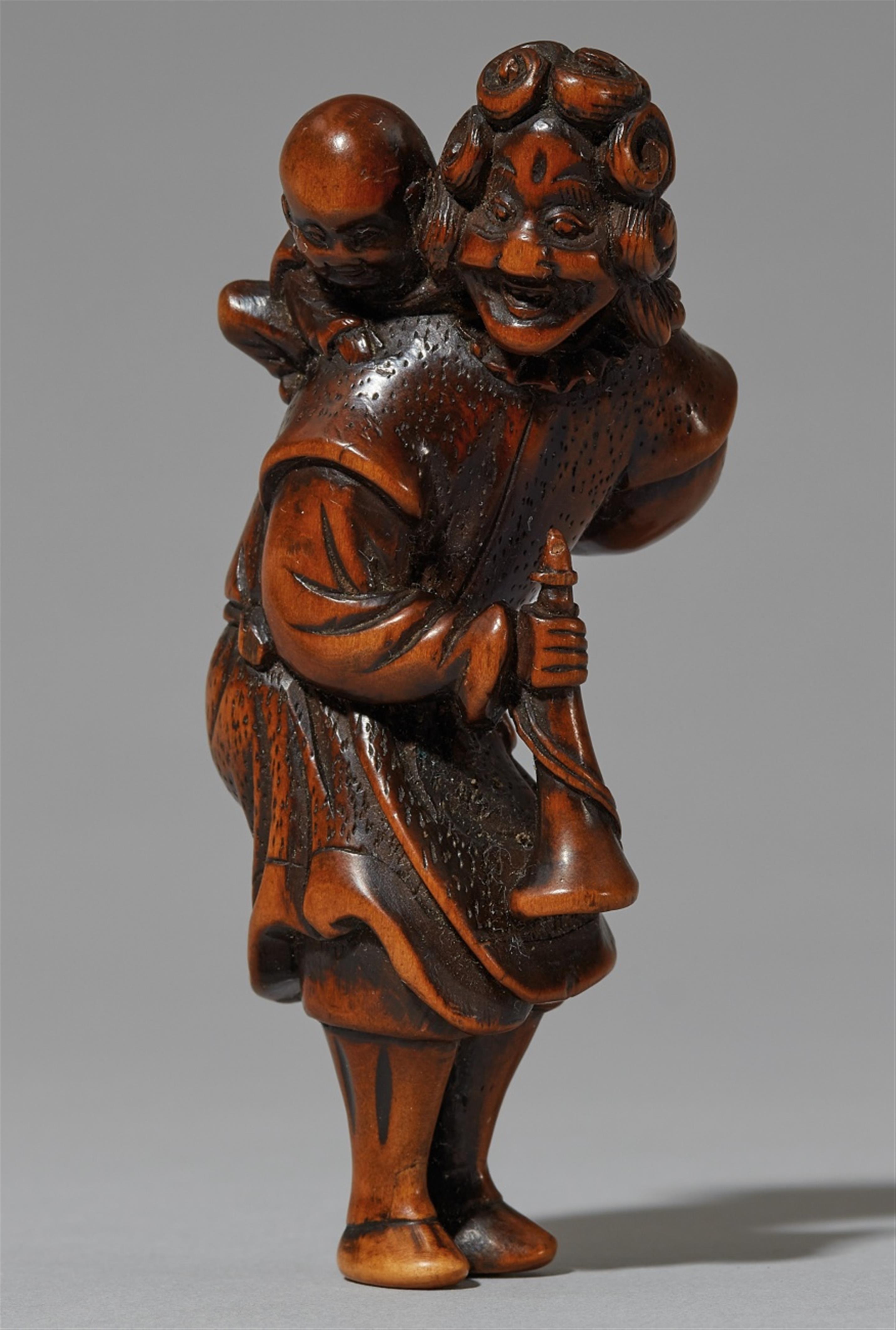 A boxwood netsuke of a Dutchman. 18th century - image-1